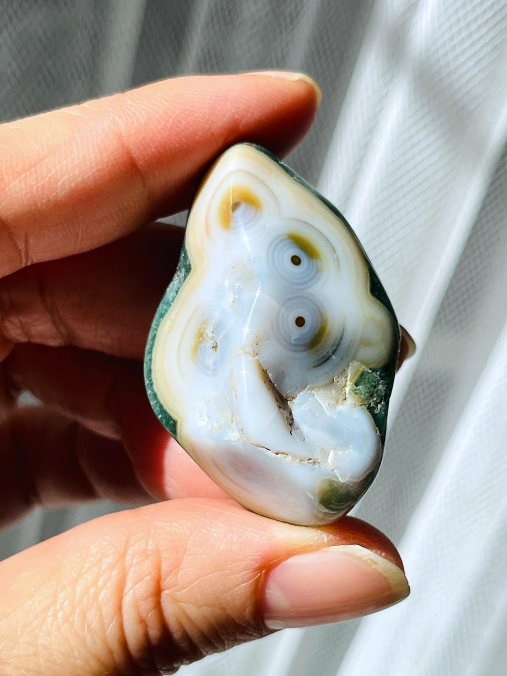 8th Vein Ocean Jasper – Very Rare Old Stock V8 Ocean Jasper, Collectible Orbicular Jasper, Unique Polished Stone, Healing Crystal -7