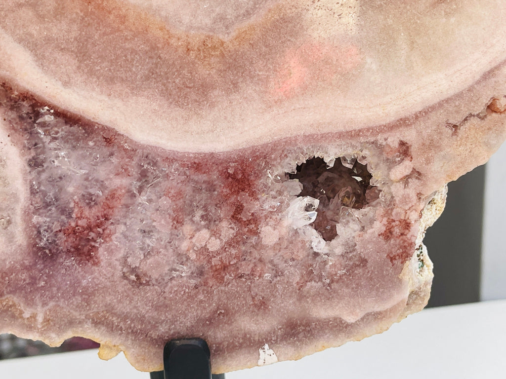 Pink Amethyst, Museum Pink Amethyst Slab on Stands,  Amazing Pink Amethyst Druzy Slabs, Natural Pink Amethyst on Stand, Crystal Gift