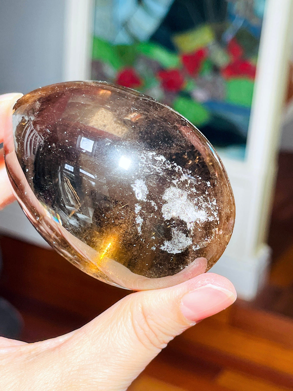 Amazing Smoky Quartz Egg, High Grade Smokey Quartz wiith grate clarity, Meditation Crystal, Crystal Gift, Home Decor