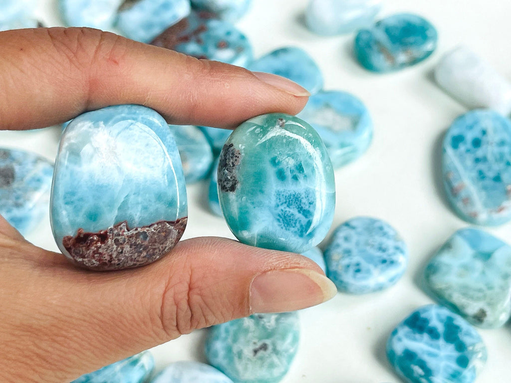 Genuine Natural Larimar Tumble Stone | High-Quality Larimar Pocket Stone