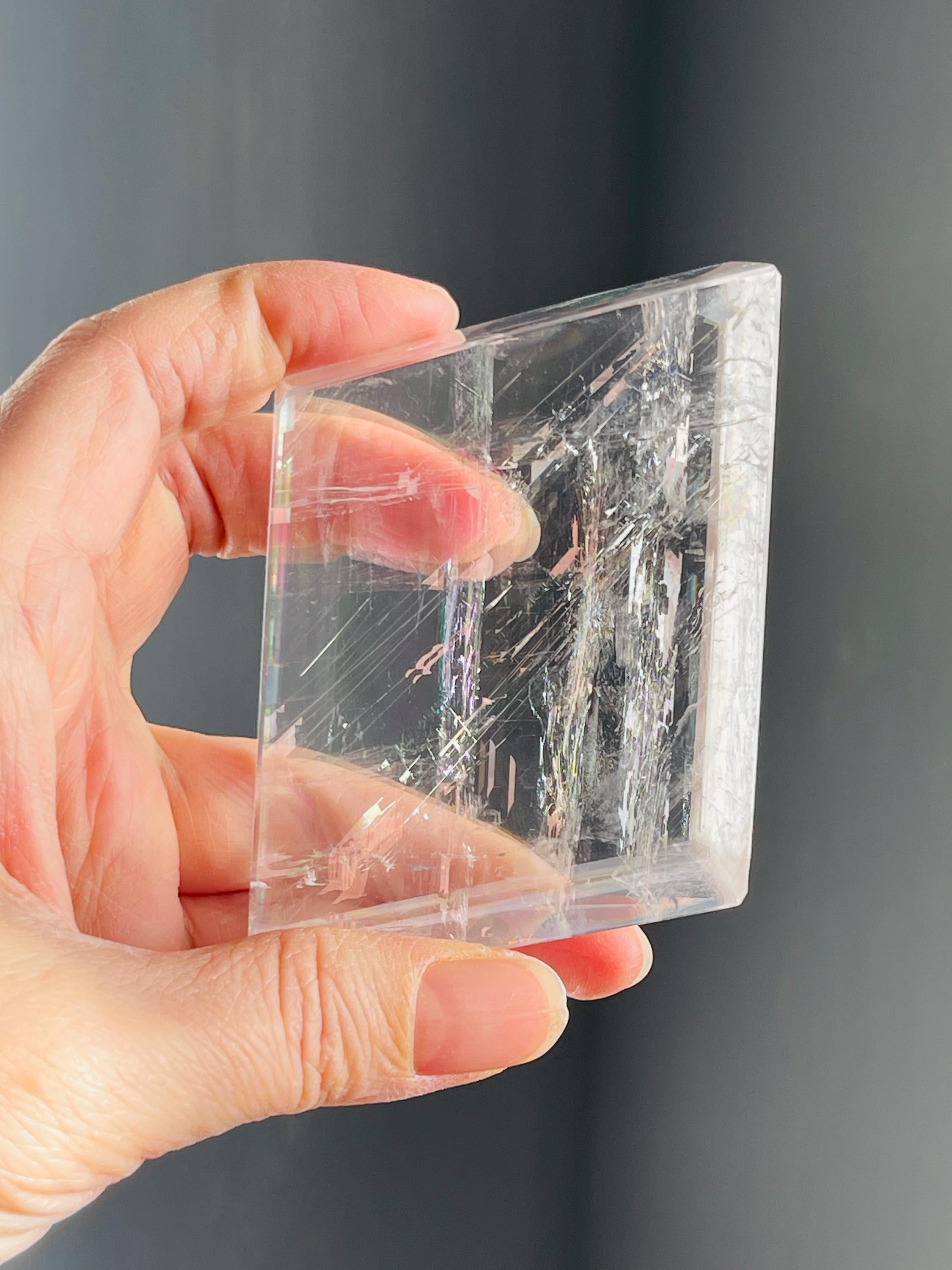 Clear Optical Calcite, Brazilian High-Grade Optical Calcite Cubes,  Iceland Spar, Clear Calcite, Crystal Gift -6