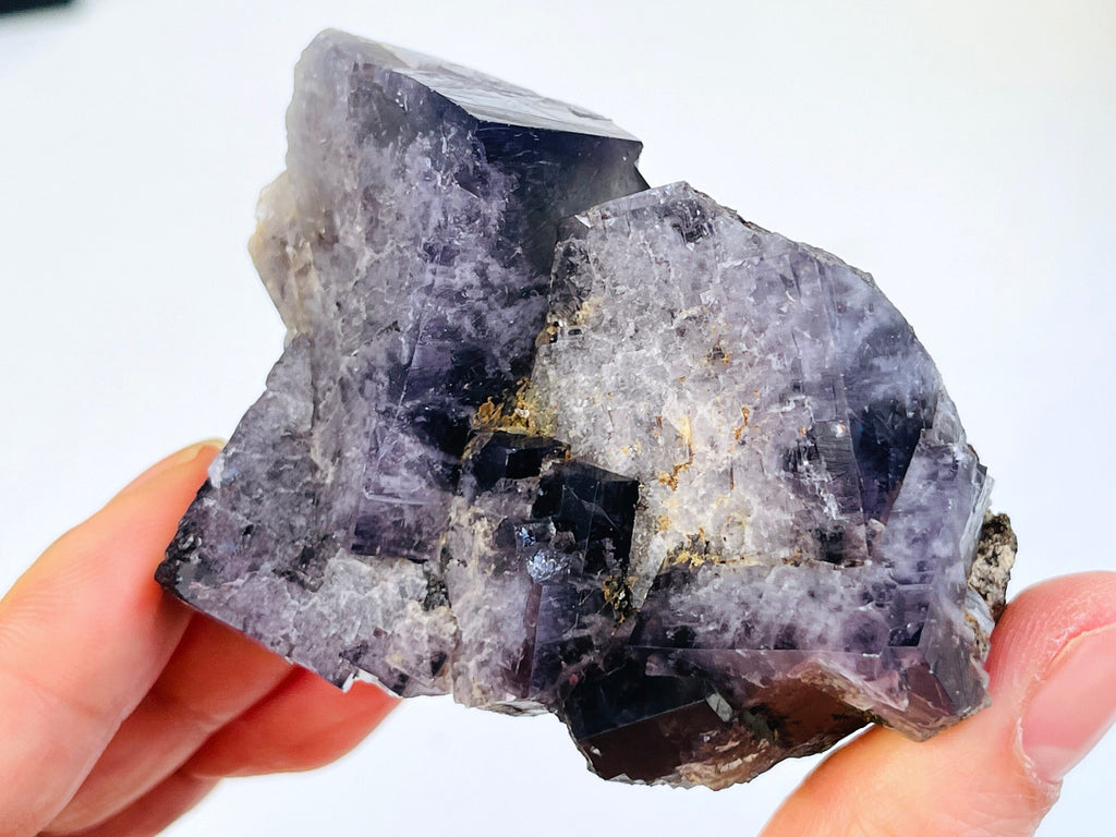 New Find Purple Fluorite Crystal from the Lady Annabella Mine, Weardale, Fluorescent Fluorite Specimen,Raw Fluorite, Mineral Specimen- P5