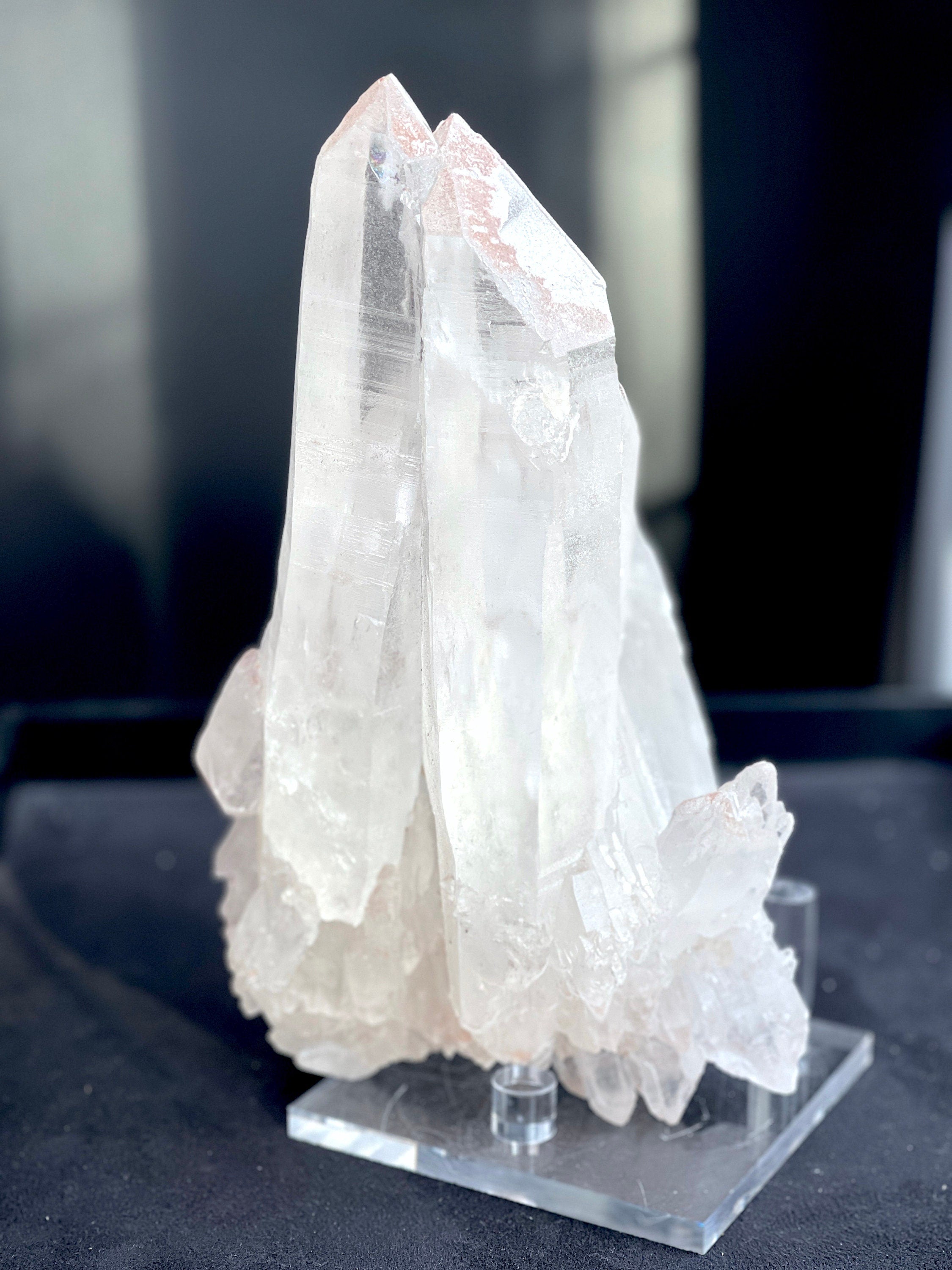 3.7kg Lemurian Quartz, Statement Lemurian Quartz cluster with pink lithium, quartz crystal, Healing Crystals, Crystal Gift