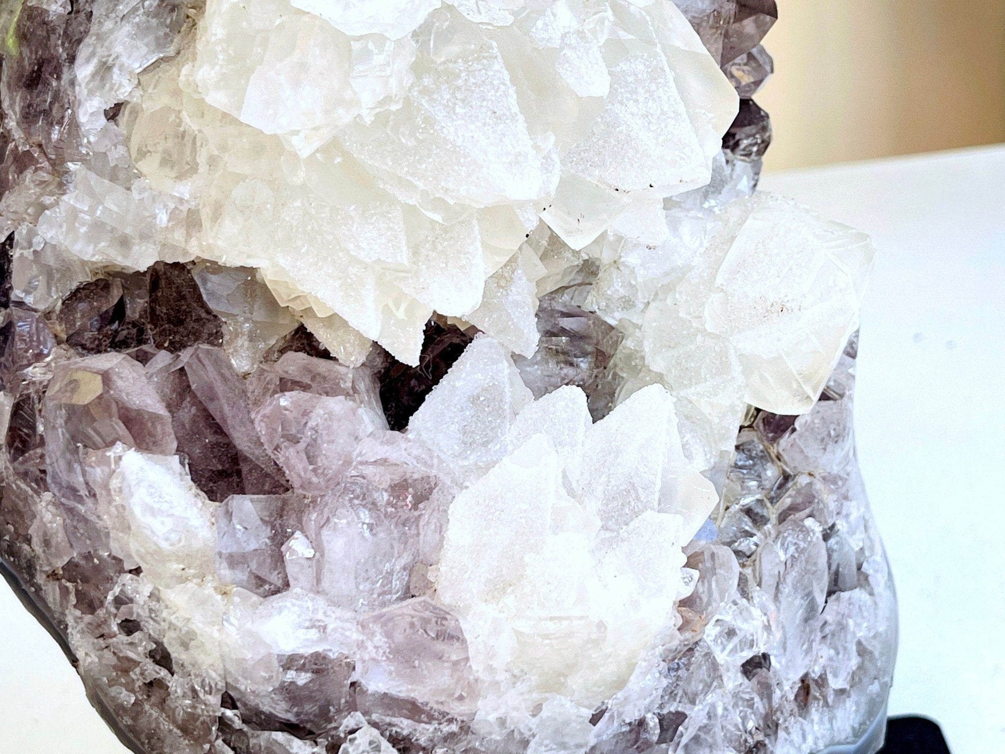 3.6kg Exquisite Amethyst with Calcite Mineral Specimen, Special Calcite & Amethyst Specimen, Calcite Specimen, Amethyst Mineral Specimen - Million Years Crystal