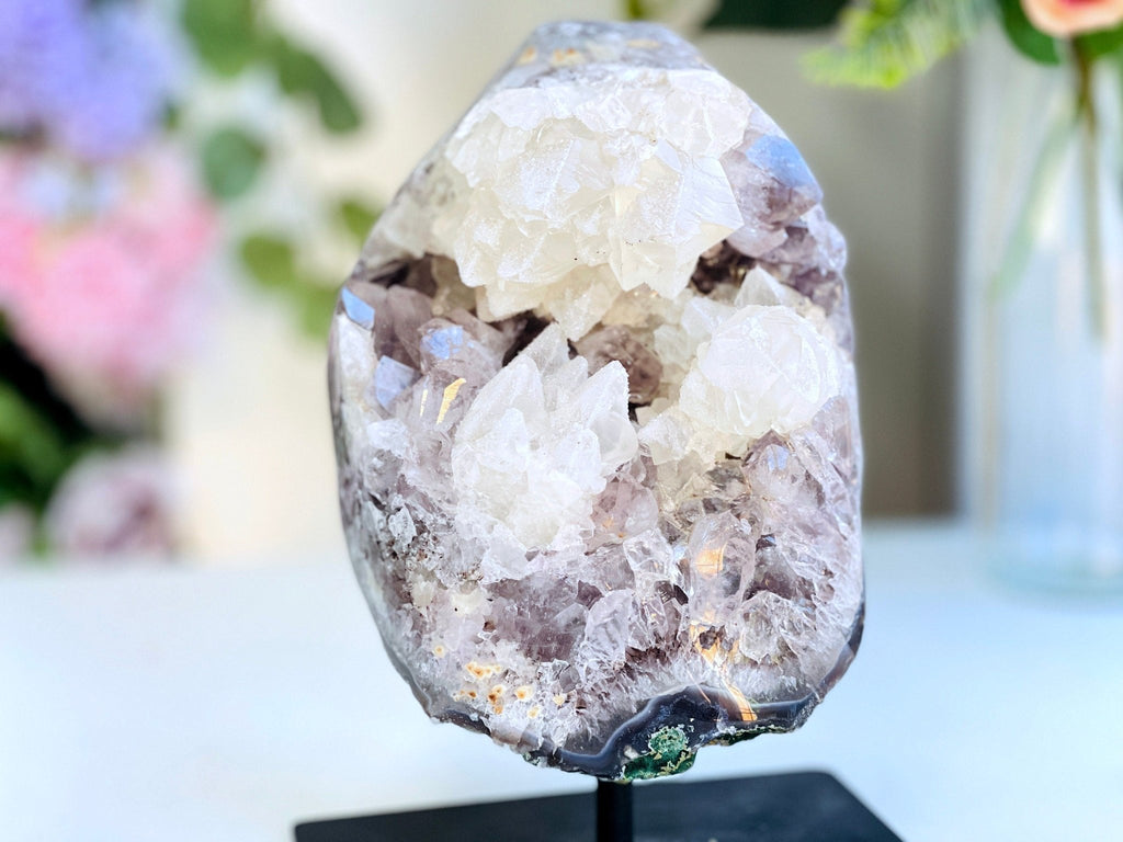 3.6kg Exquisite Amethyst with Calcite Mineral Specimen, Special Calcite & Amethyst Specimen, Calcite Specimen, Amethyst Mineral Specimen - Million Years Crystal
