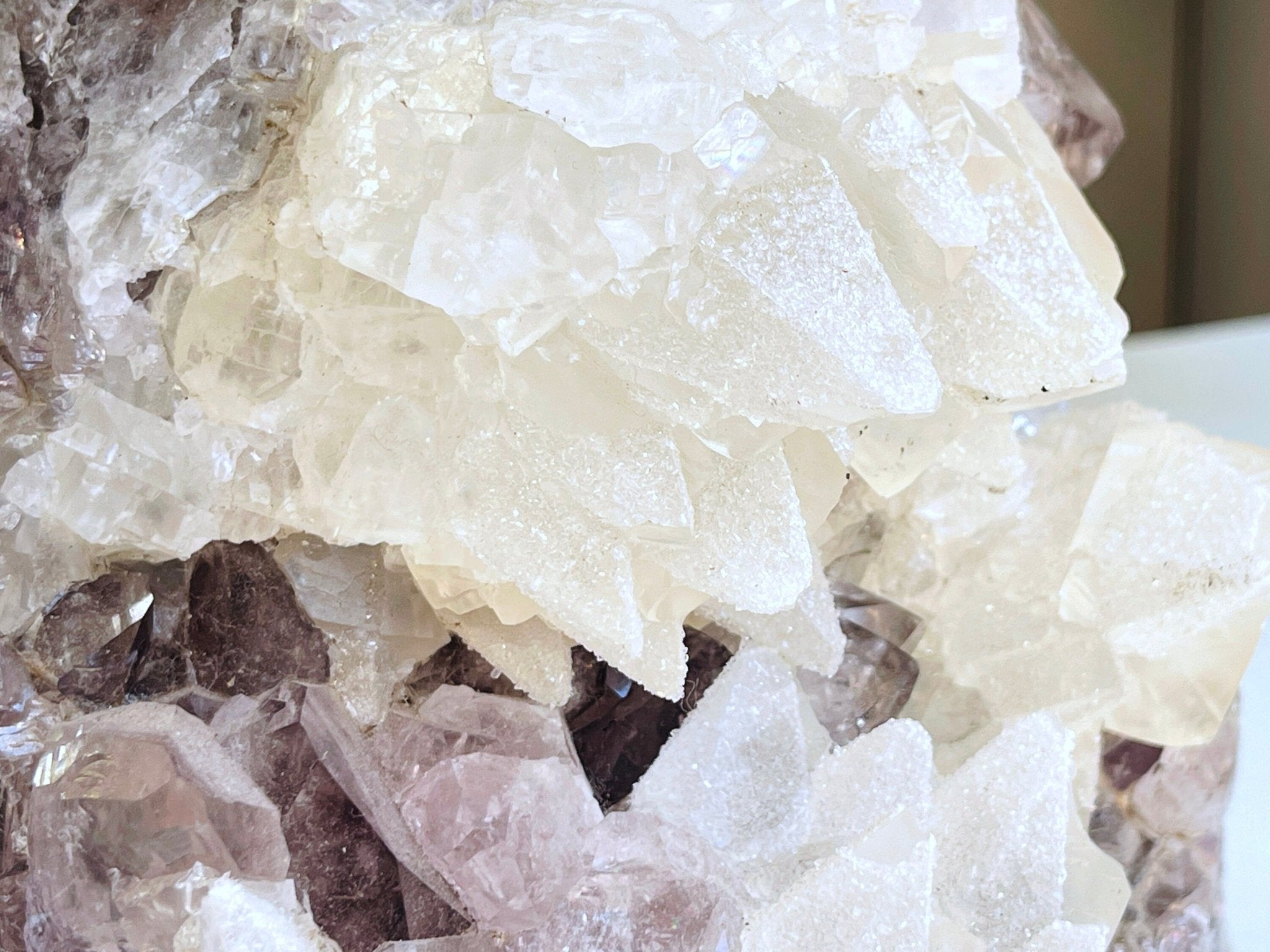3.6kg Exquisite Amethyst with Calcite Mineral Specimen, Special Calcite & Amethyst Specimen, Calcite Specimen, Amethyst Mineral Specimen - Million Years Crystal