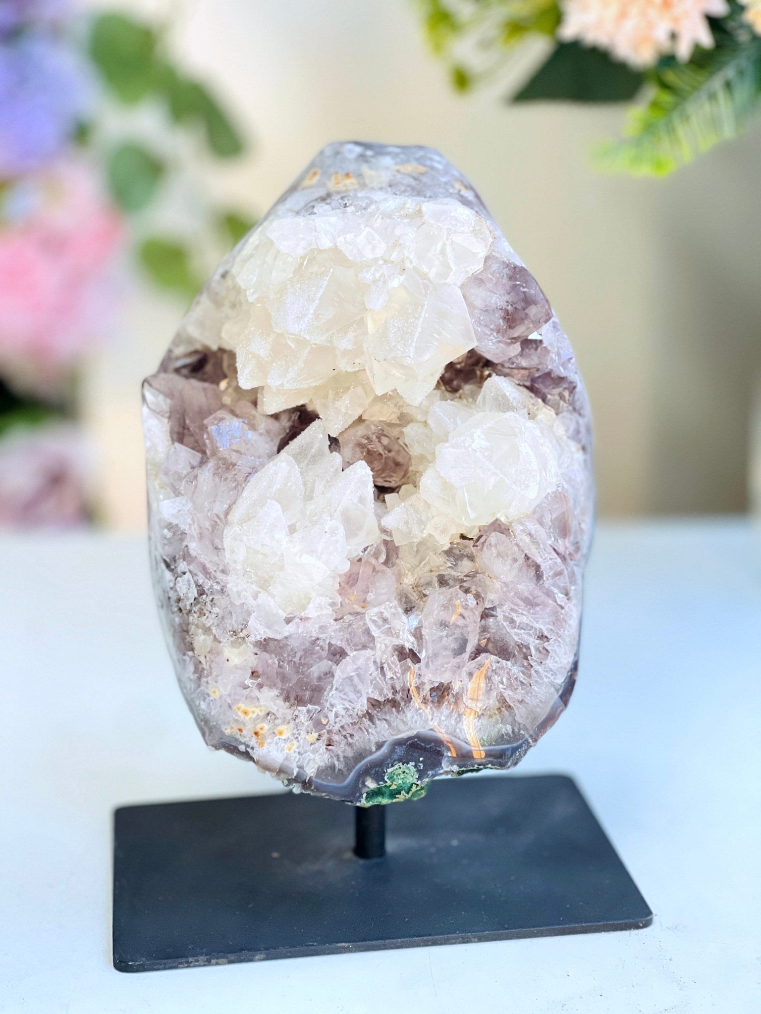 3.6kg Exquisite Amethyst with Calcite Mineral Specimen, Special Calcite & Amethyst Specimen, Calcite Specimen, Amethyst Mineral Specimen - Million Years Crystal