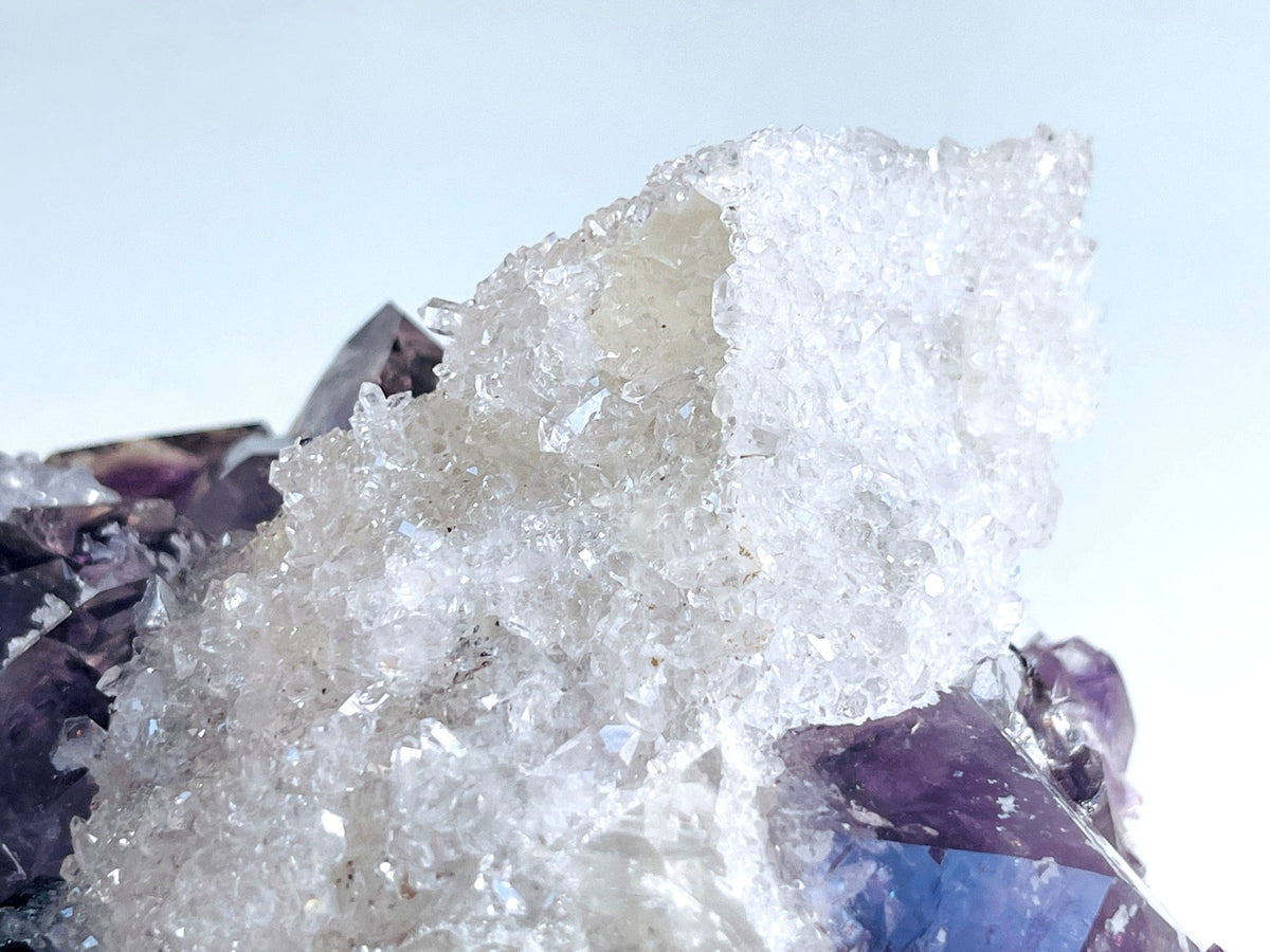 3.7kg Amethyst with Calcite Mineral Specimen– Large Raw Amethyst Cluster, High-Quality Crystal for Collectors & Decor, Natural Healing Stone - Million Years Crystal