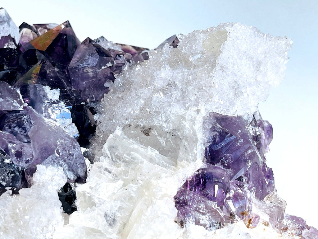 3.7kg Amethyst with Calcite Mineral Specimen– Large Raw Amethyst Cluster, High-Quality Crystal for Collectors & Decor, Natural Healing Stone - Million Years Crystal