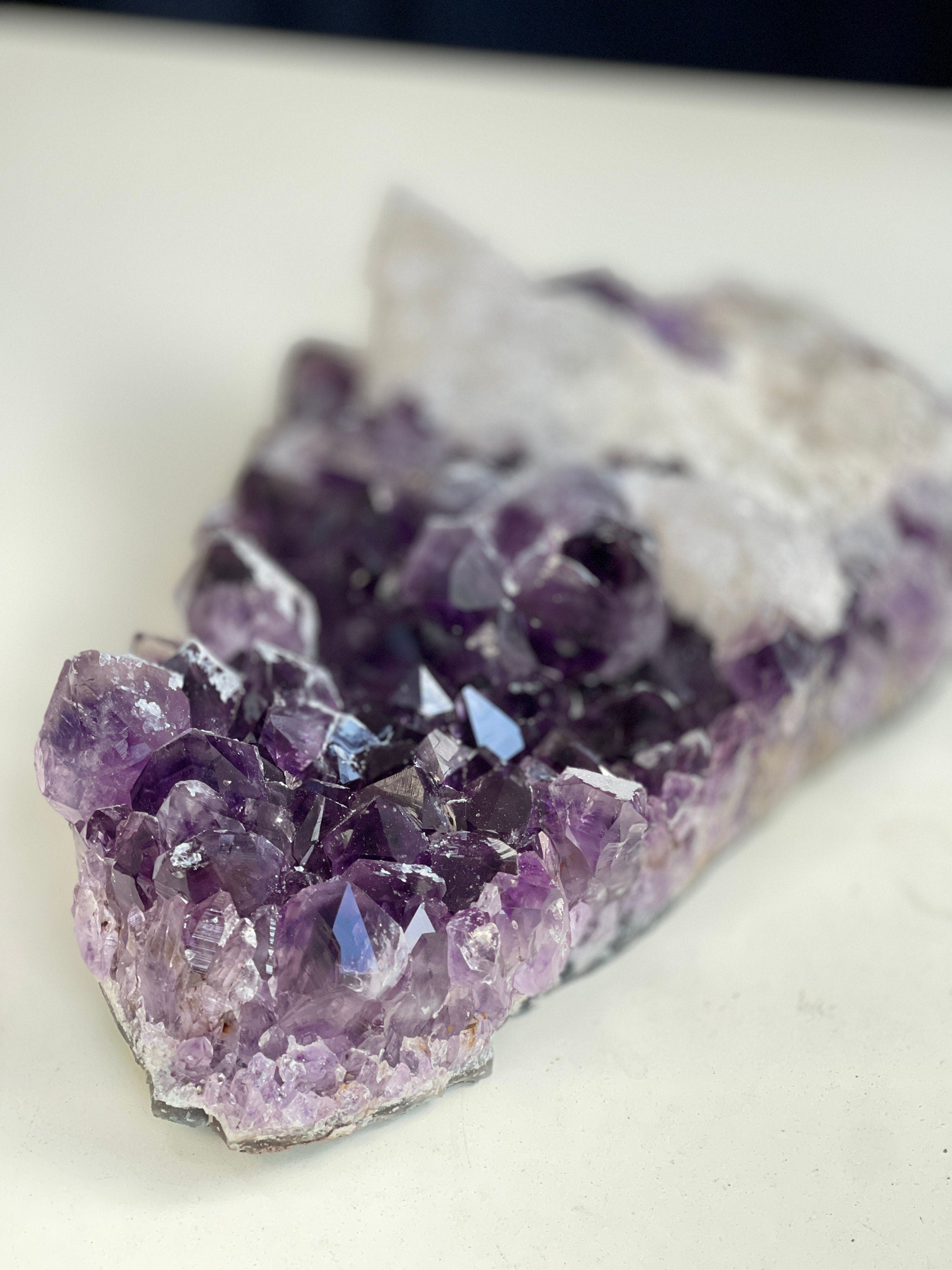 3.7kg Amethyst with Calcite Mineral Specimen– Large Raw Amethyst Cluster, High-Quality Crystal for Collectors & Decor, Natural Healing Stone