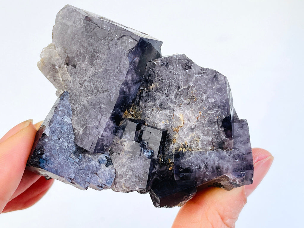 New Find Purple Fluorite Crystal from the Lady Annabella Mine, Weardale, Fluorescent Fluorite Specimen,Raw Fluorite, Mineral Specimen- P5