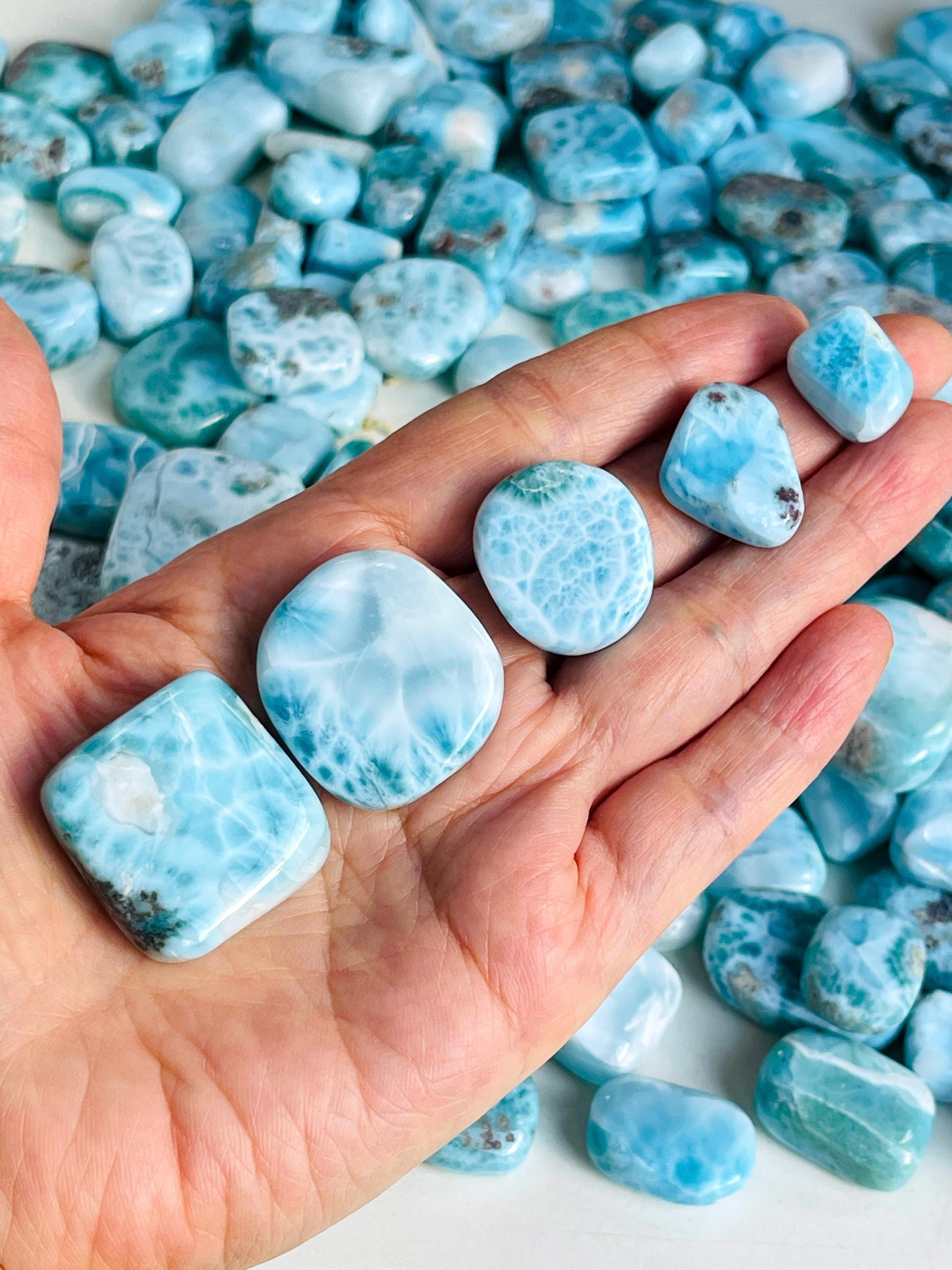 Genuine Natural Larimar Tumble Stone | High-Quality Larimar Pocket Stone