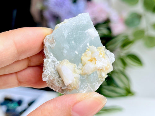 40g Natural Aquamarine Beryl Specimen with Muscovite – Raw Crystal from Skardu, Pakistan - Million Years Crystal