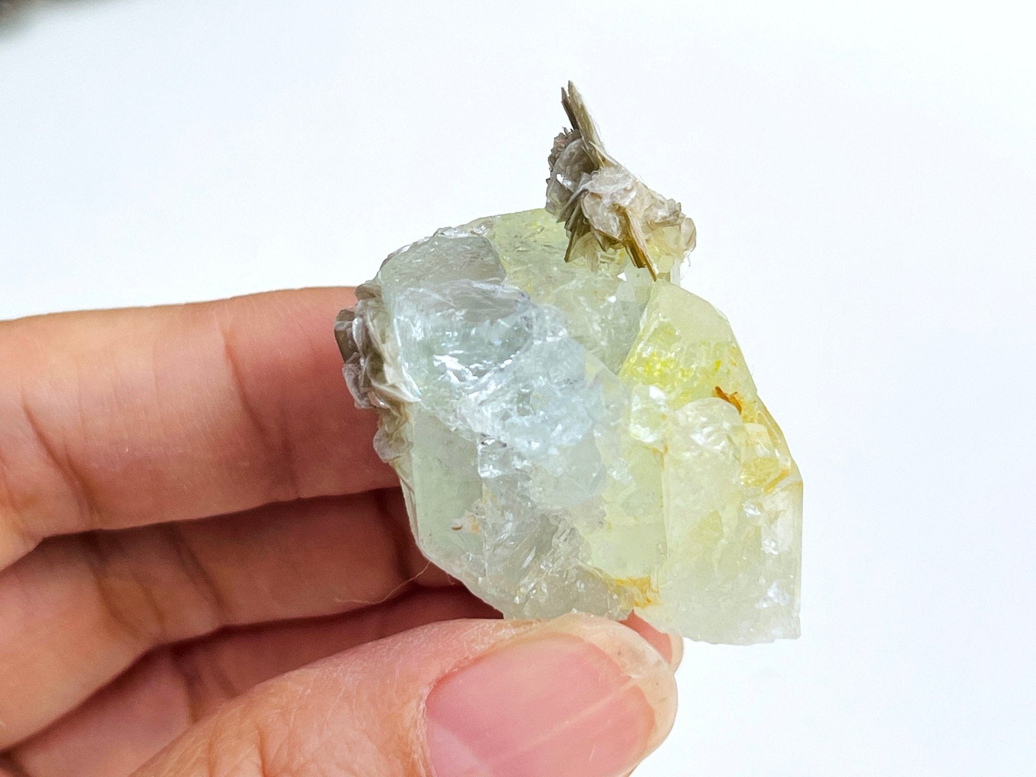 40g Natural Aquamarine Beryl Specimen with Muscovite – Raw Crystal from Skardu, Pakistan - Million Years Crystal