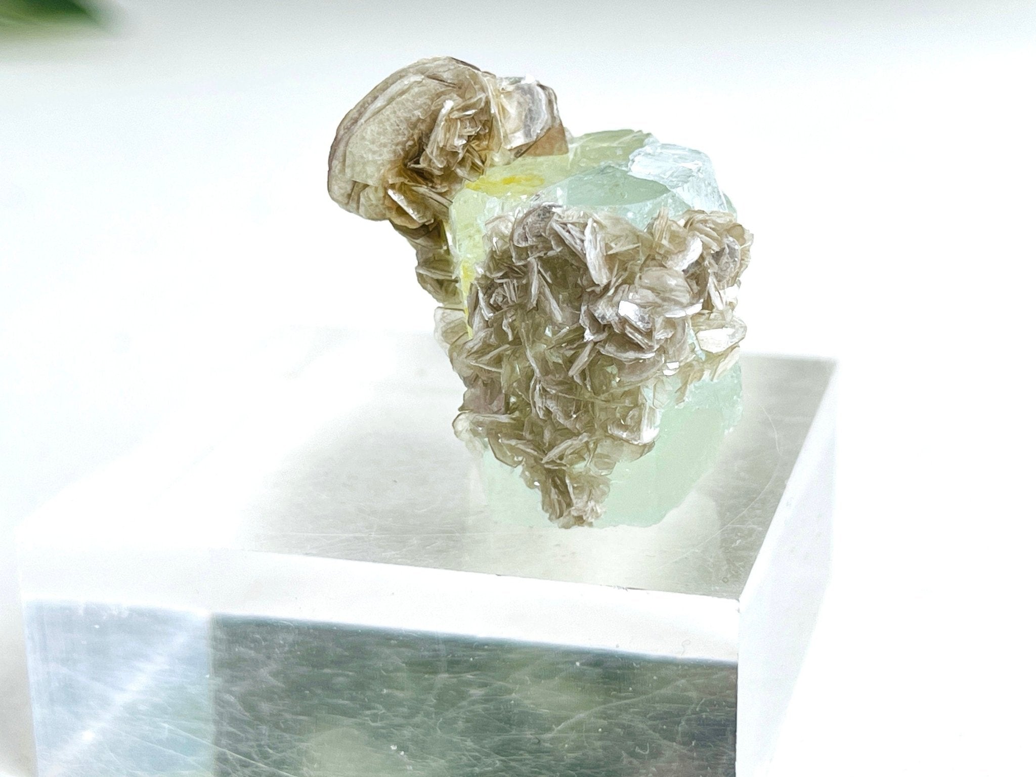 40g Natural Aquamarine Beryl Specimen with Muscovite – Raw Crystal from Skardu, Pakistan - Million Years Crystal