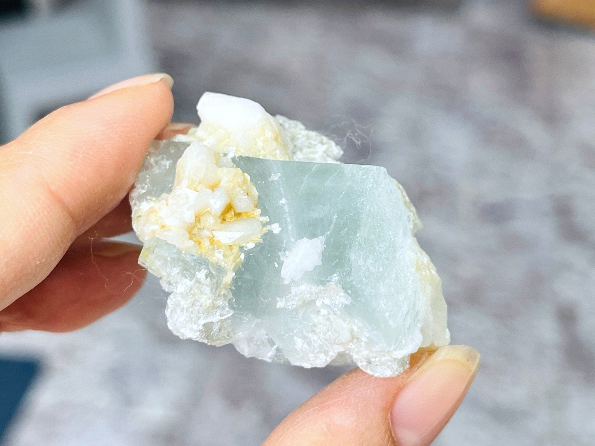 40g Natural Aquamarine Beryl Specimen with Muscovite – Raw Crystal from Skardu, Pakistan - Million Years Crystal