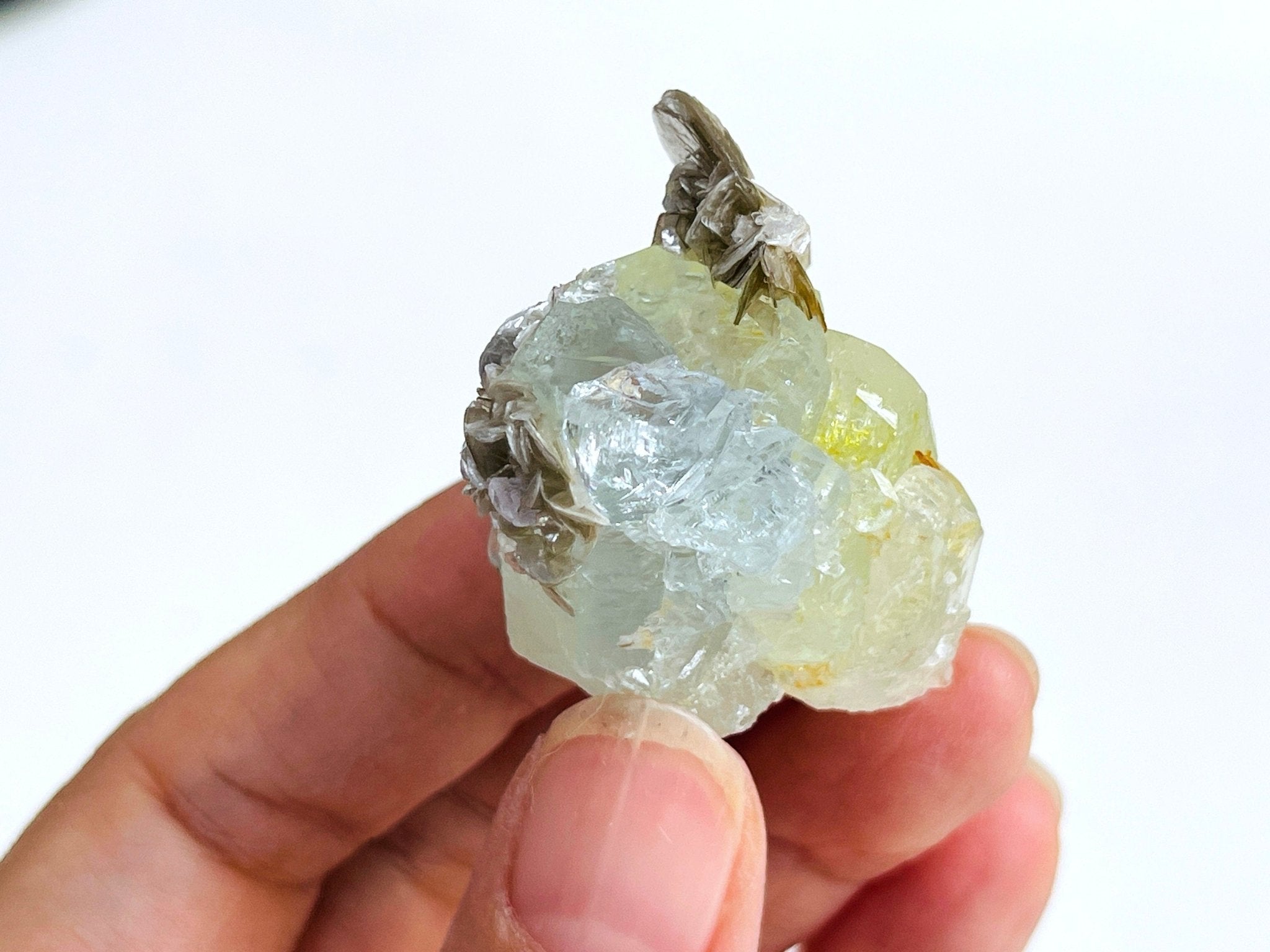 40g Natural Aquamarine Beryl Specimen with Muscovite – Raw Crystal from Skardu, Pakistan - Million Years Crystal