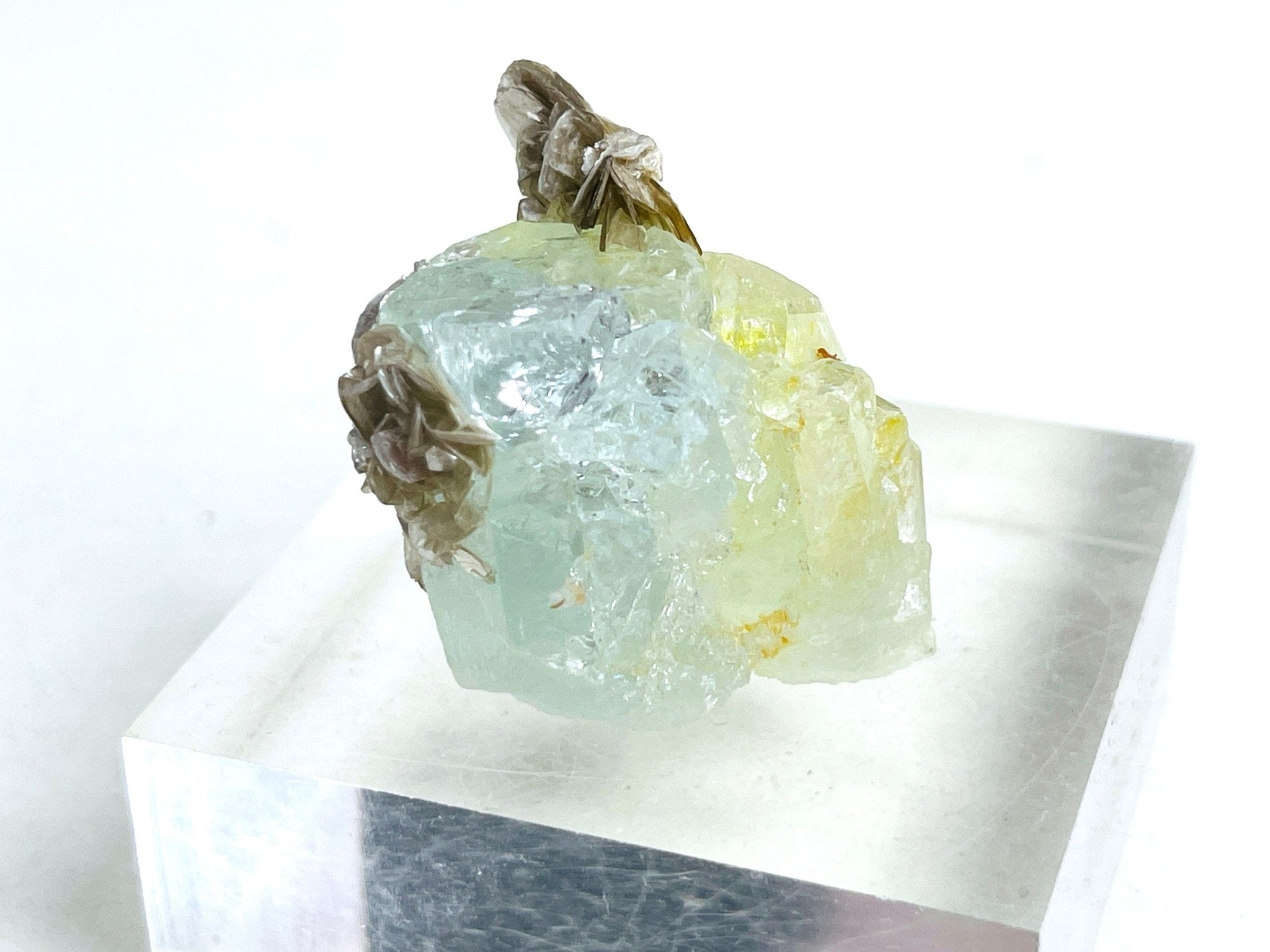40g Natural Aquamarine Beryl Specimen with Muscovite – Raw Crystal from Skardu, Pakistan - Million Years Crystal