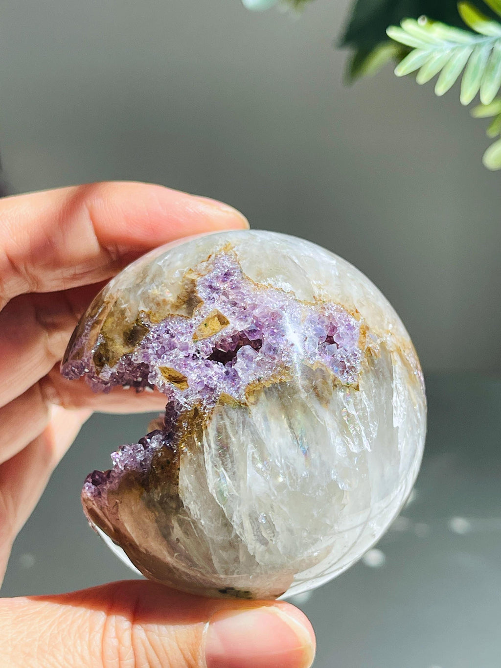 Gorgeous Amethyst Sphere, Druzy Amethyst Sphere, unique gift, Crystal gift, Home Decor