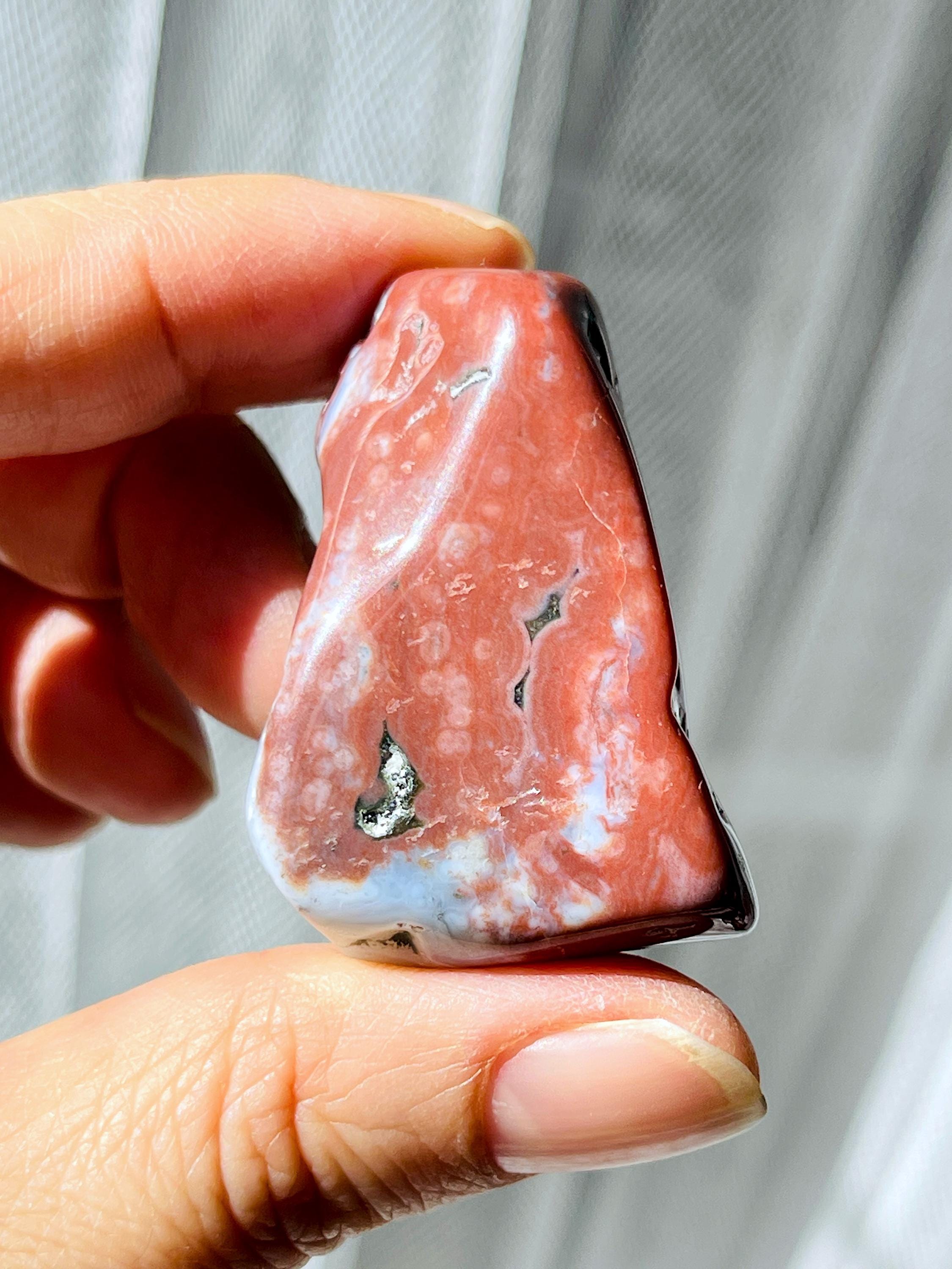 8th Vein Ocean Jasper – Very Rare Old Stock V8 Ocean Jasper, Collectible Orbicular Jasper, Unique Polished Stone, Healing Crystal -10