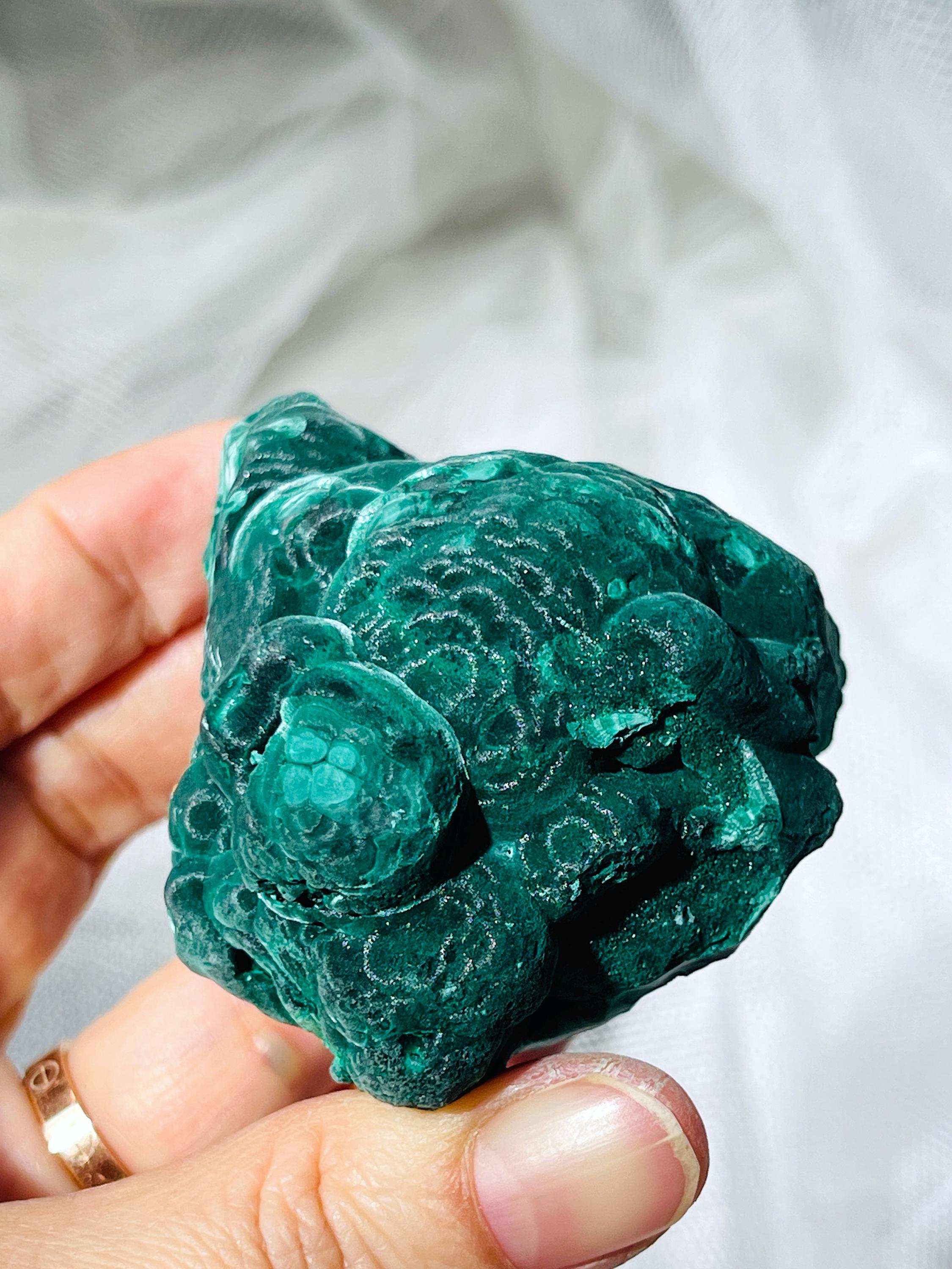 Rare Malachite Specimen, Velvet Cat Eye Malachite, Raw Malachite Crystal, Unique Crystal Gift, Healing Gemstone, Natural Malachite Stone