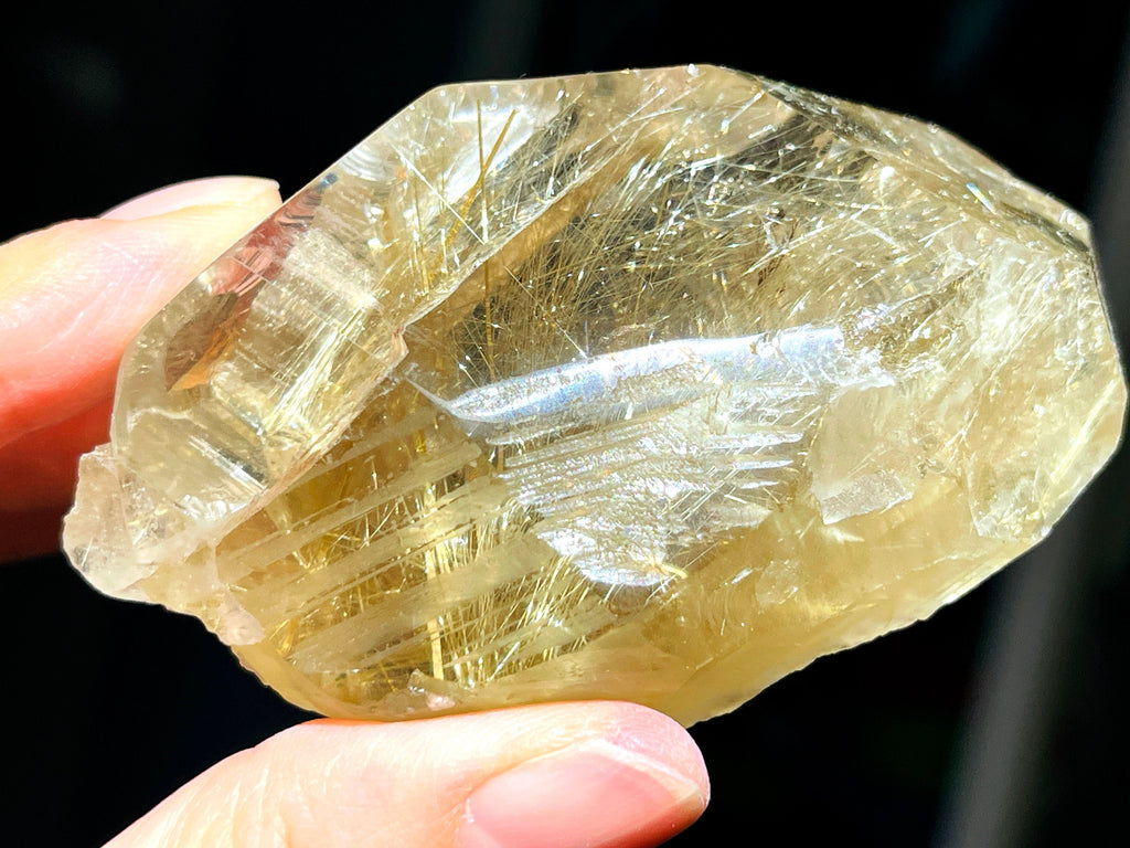 Natural Rutile Quartz , Golden Rutile Quartz with high clarity, Semi Polished Natural High Grade Rutile Quartz, Crystal Gift, Rare Crystals