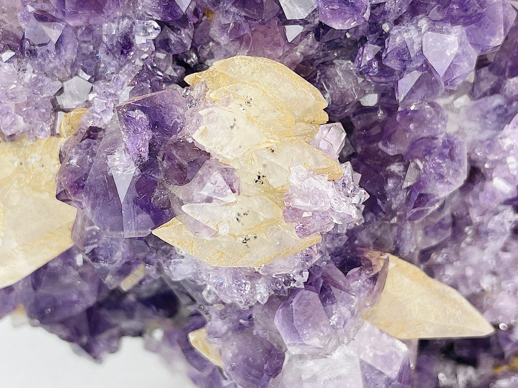 5kg Extraordinary Amethyst Geode with Calcite ,Amethyst Cathedral ,Large Amethyst Crystal Gift, Amethyst for Home Decor Crystal