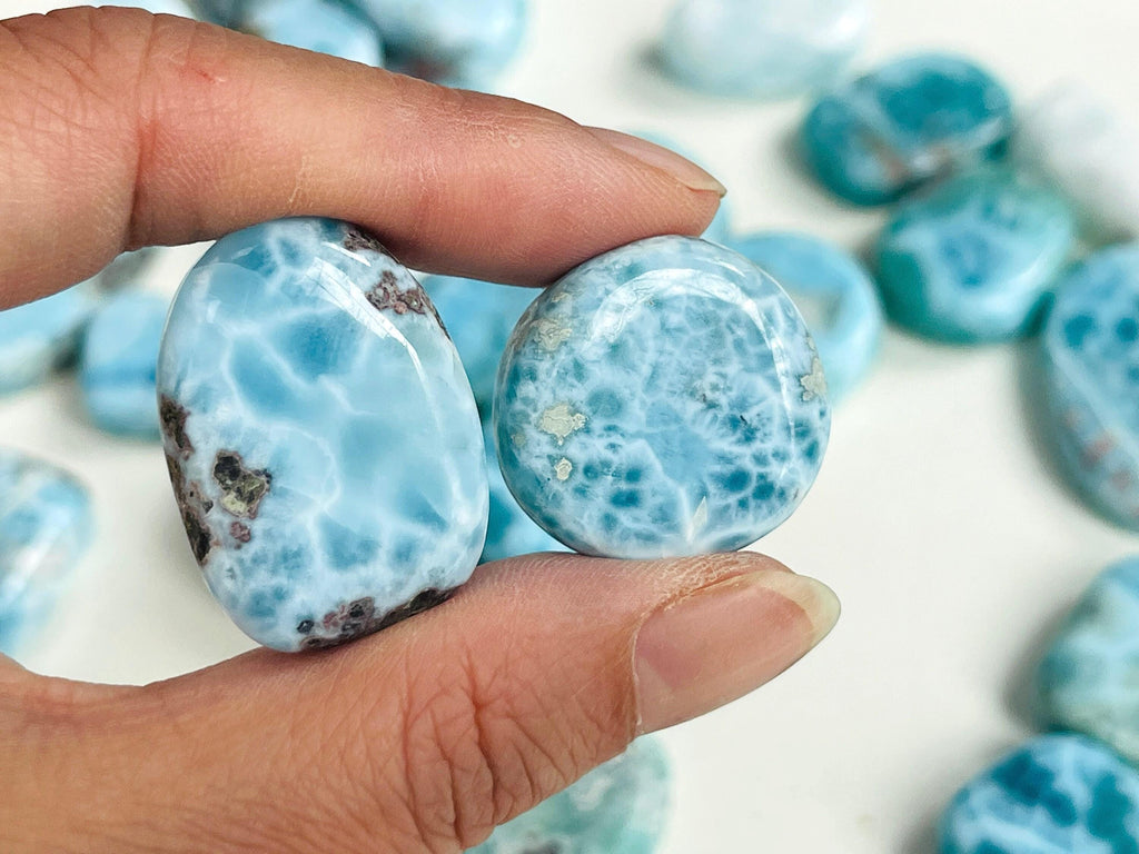 Genuine Natural Larimar Tumble Stone | High-Quality Larimar Pocket Stone