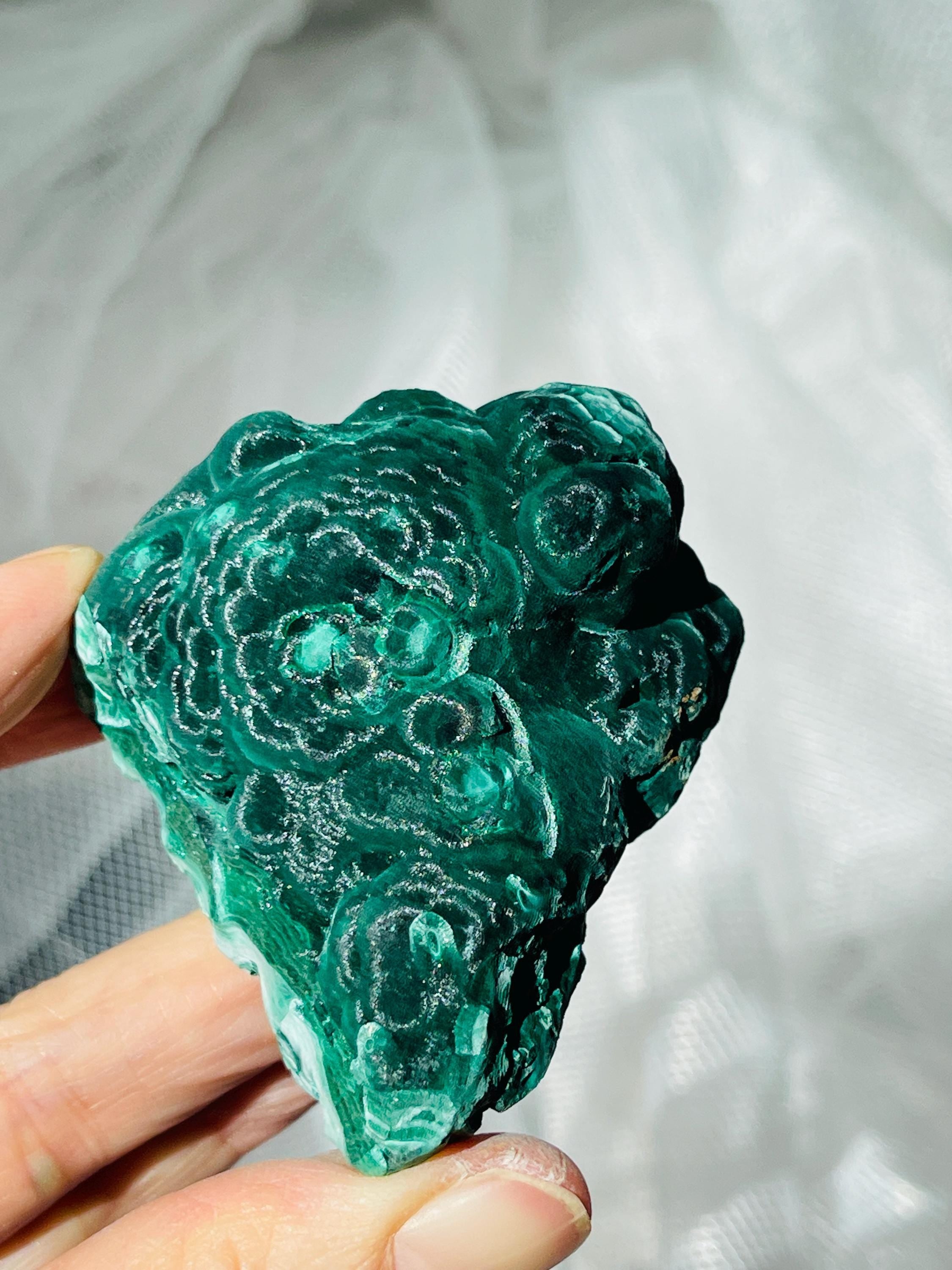 Rare Malachite Specimen, Velvet Cat Eye Malachite, Raw Malachite Crystal, Unique Crystal Gift, Healing Gemstone, Natural Malachite Stone