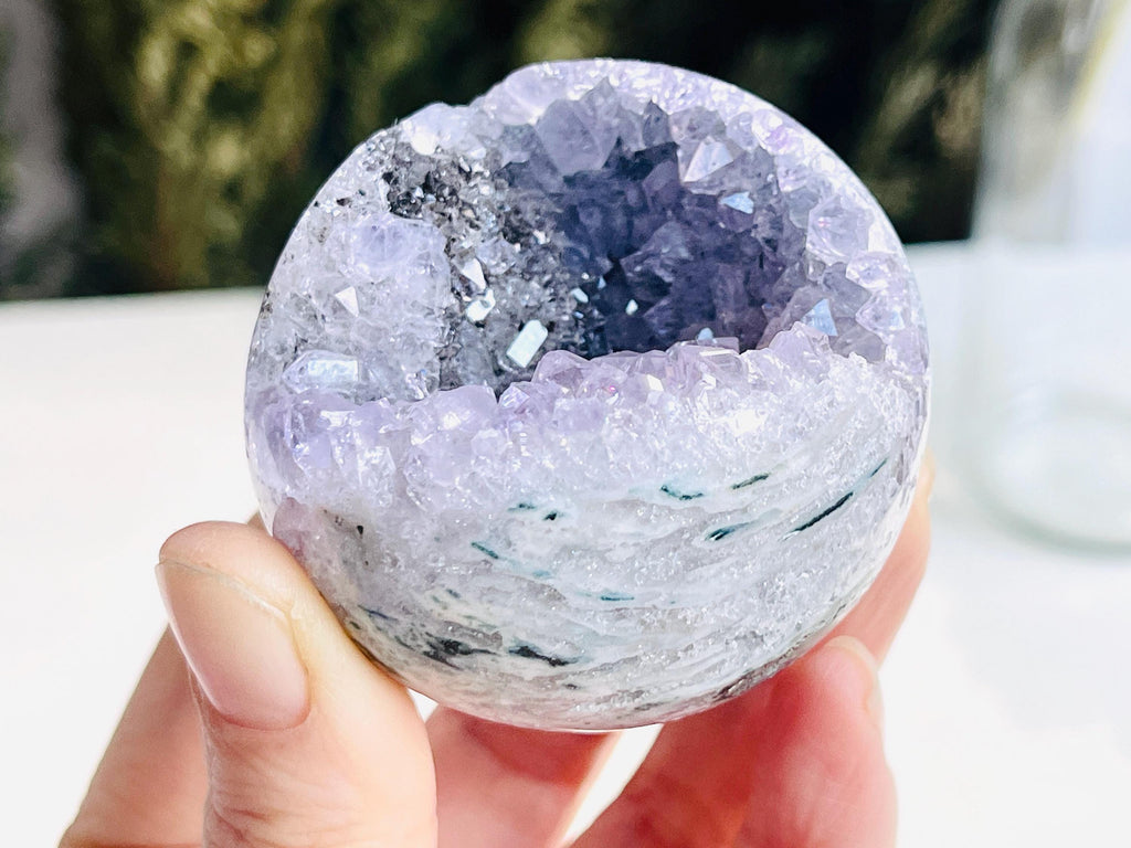 Amethyst Sphere, Druzy Amethyst Sphere, unique gift, Crystal gift, Home Decor
