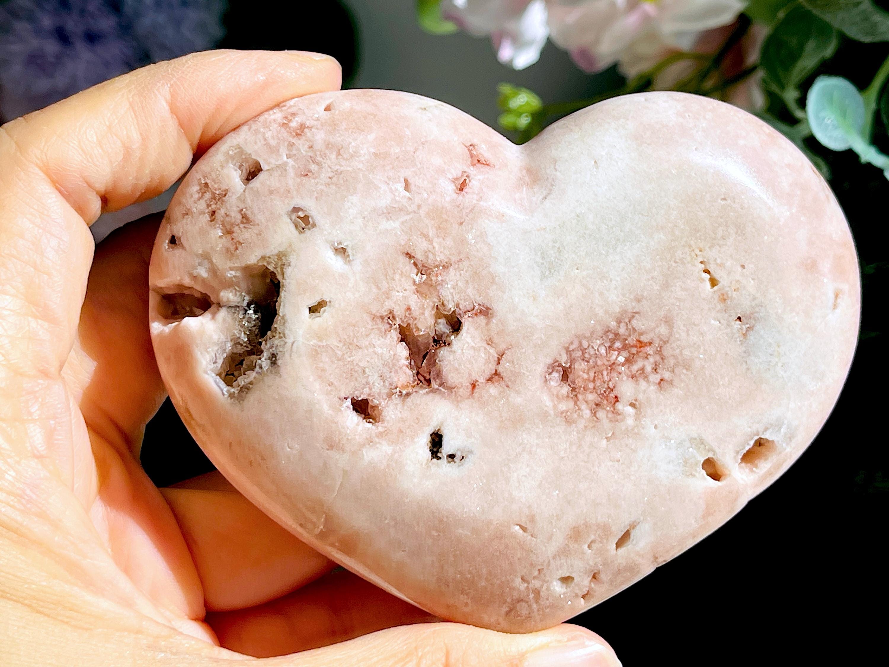 Pink Amethyst Druzy Heart – Natural Healing Crystal, Pink Amethyst Heart for Gift, Meditation, Home Decor
