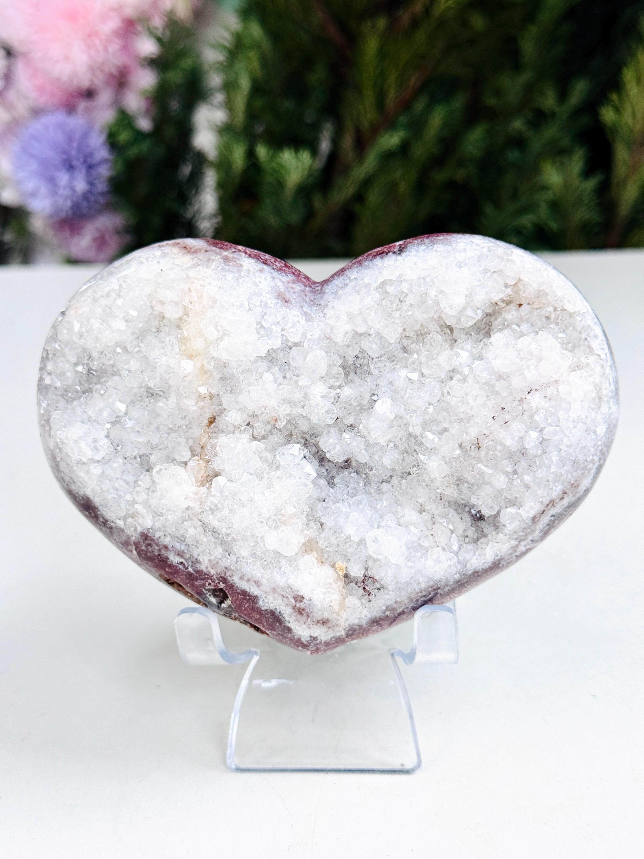Pink Amethyst, Super Druzy Pink Amethyst Heart, Pink Amethyst Crystal Heart, Crystal Heart, Crystal Gift, Healing Crystal