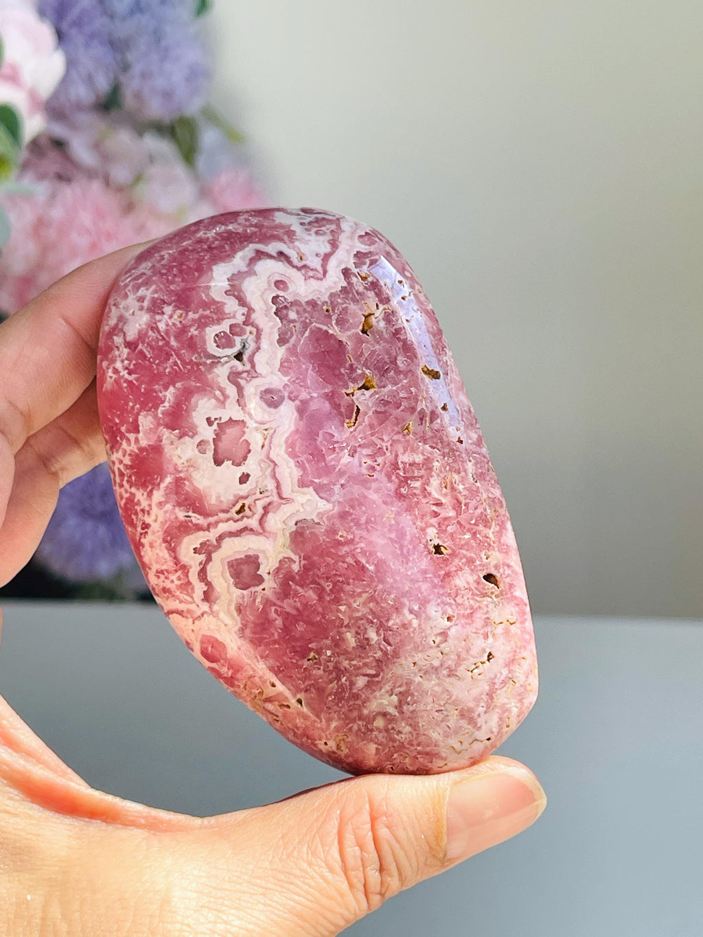 Unique Rhodochrosite Freeform, Natural Rhodochrosite, Argentina Pink Rhodochrosite, Crystal Gift, Mineral Collection