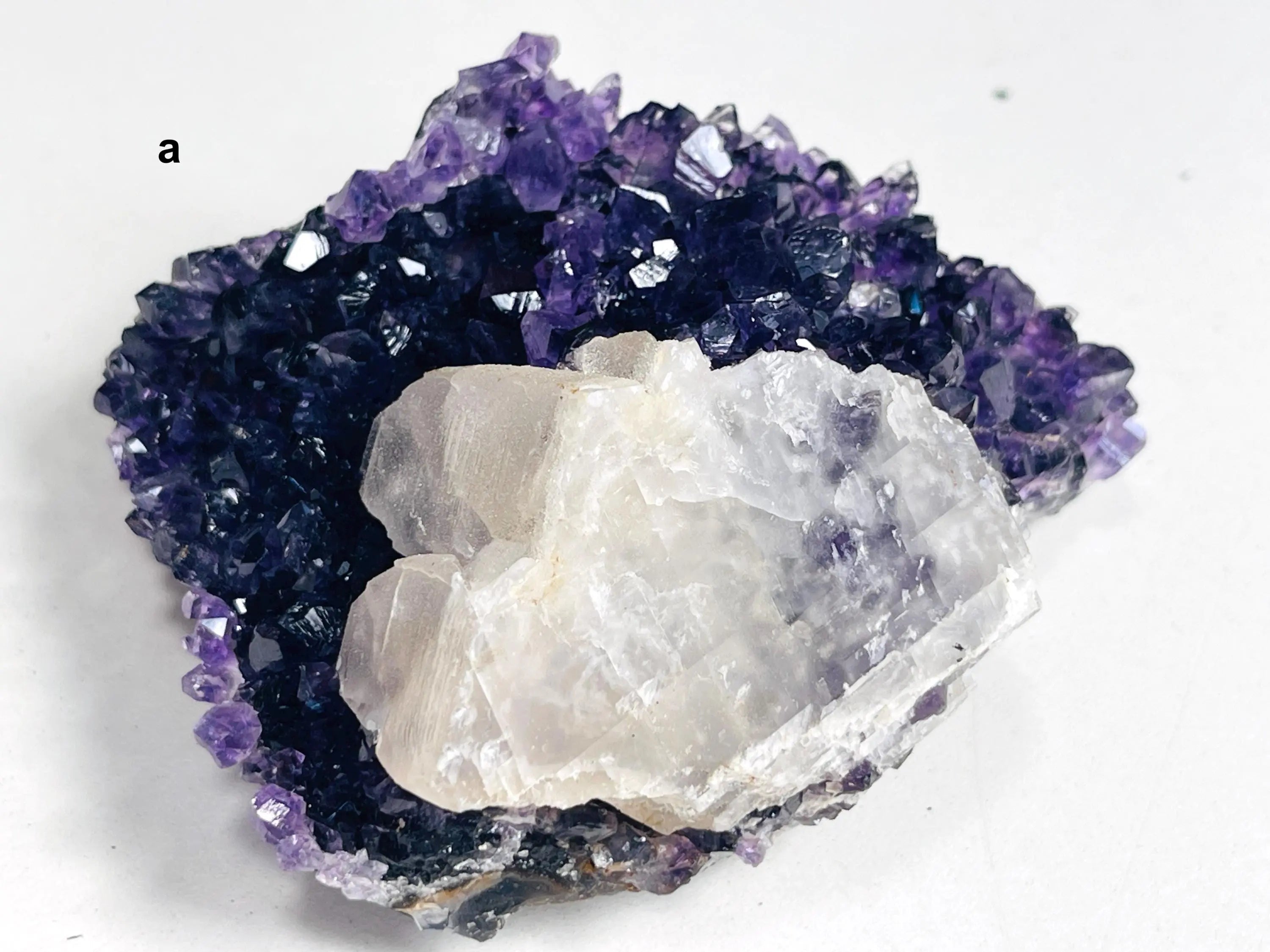 Unique Amethyst Flower with Sugar Calcite | Mineral Specimen from Uruguay
