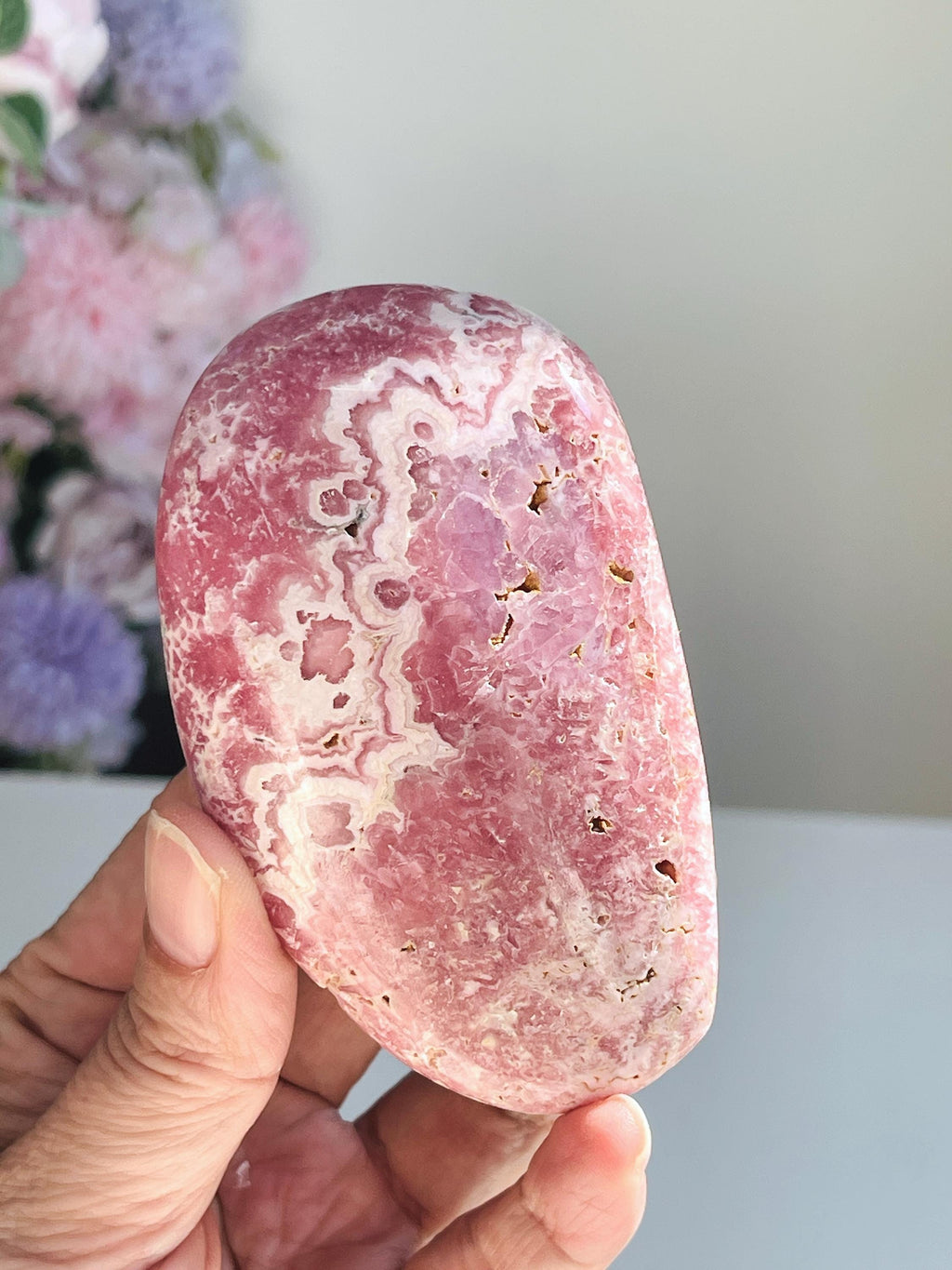 Unique Rhodochrosite Freeform, Natural Rhodochrosite, Argentina Pink Rhodochrosite, Crystal Gift, Mineral Collection