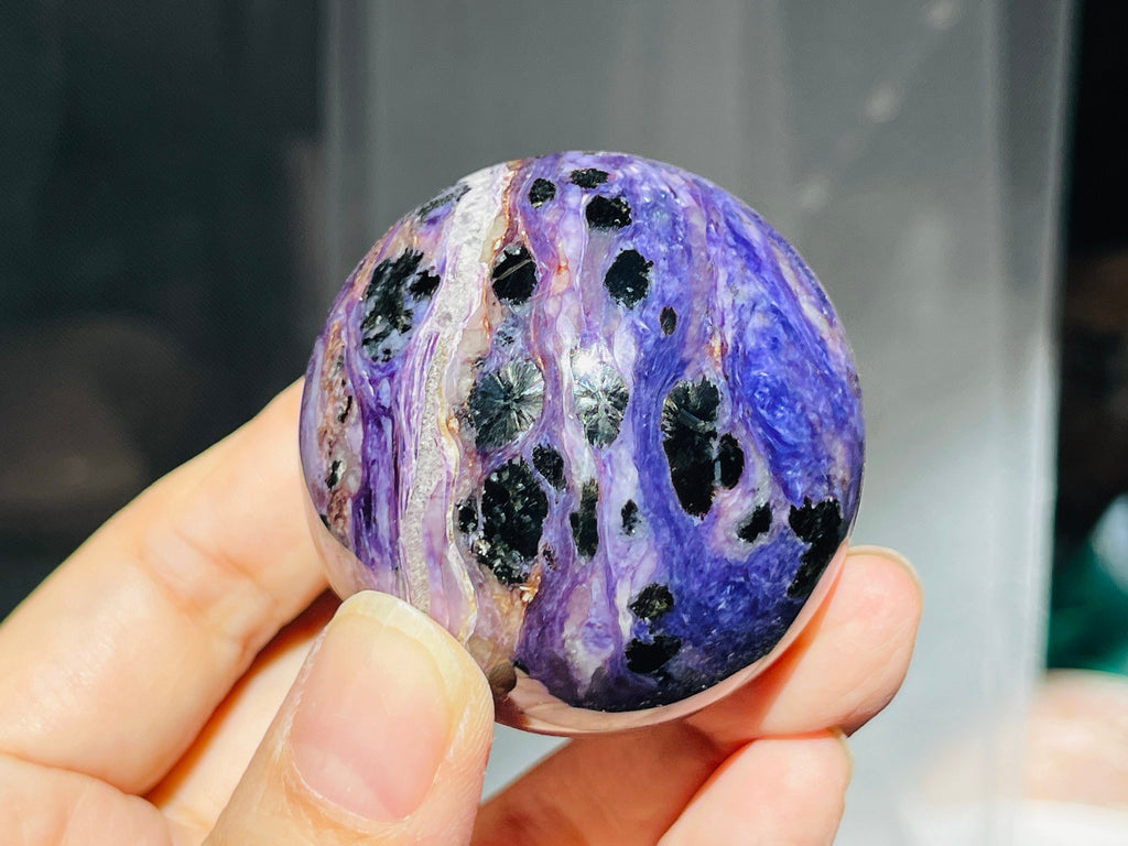 Charoite Sphere, Rare Charoite Crystal Ball, Crystal gift, Unique Gift