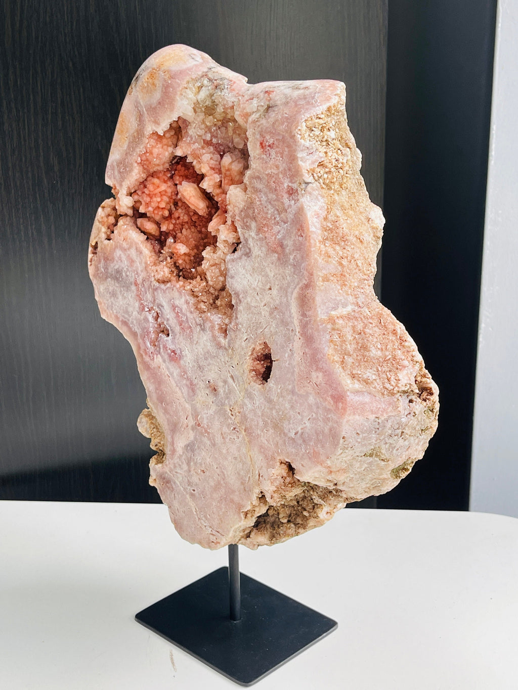 Pink Amethyst Slab, 3.8kg Dreamy Rough Pink Amethyst Druzy Slabs, Pink Amethyst Crystal,Crystal Gift,Home decor