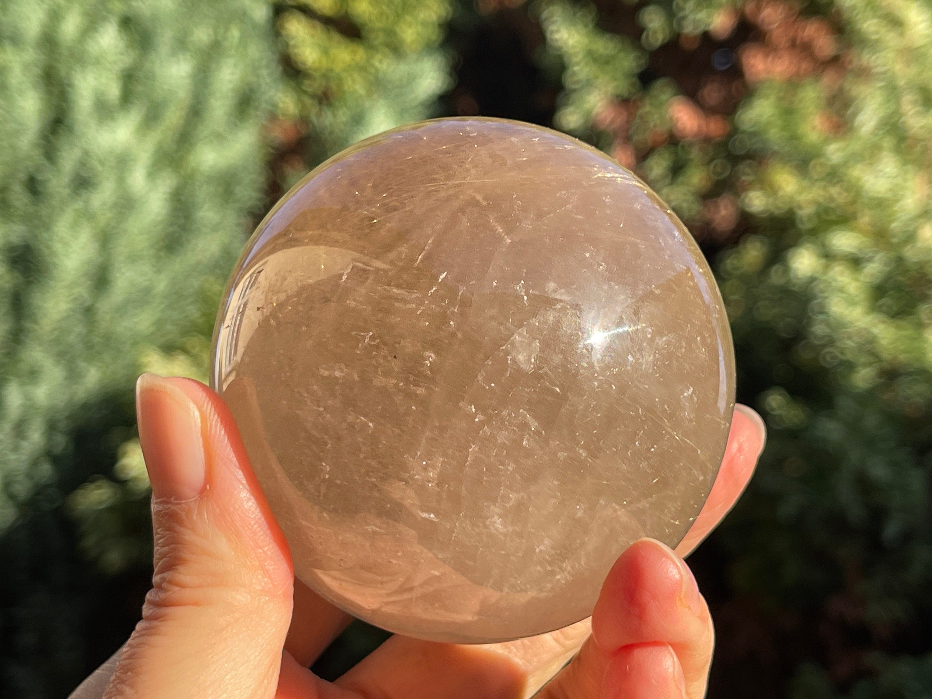 70mm Natural Rutile Quartz Sphere, 70mm High-Grade Golden Rutile Rutilated Smokey Quartz with Phantoms, Rare Crystals, Crystal Gift