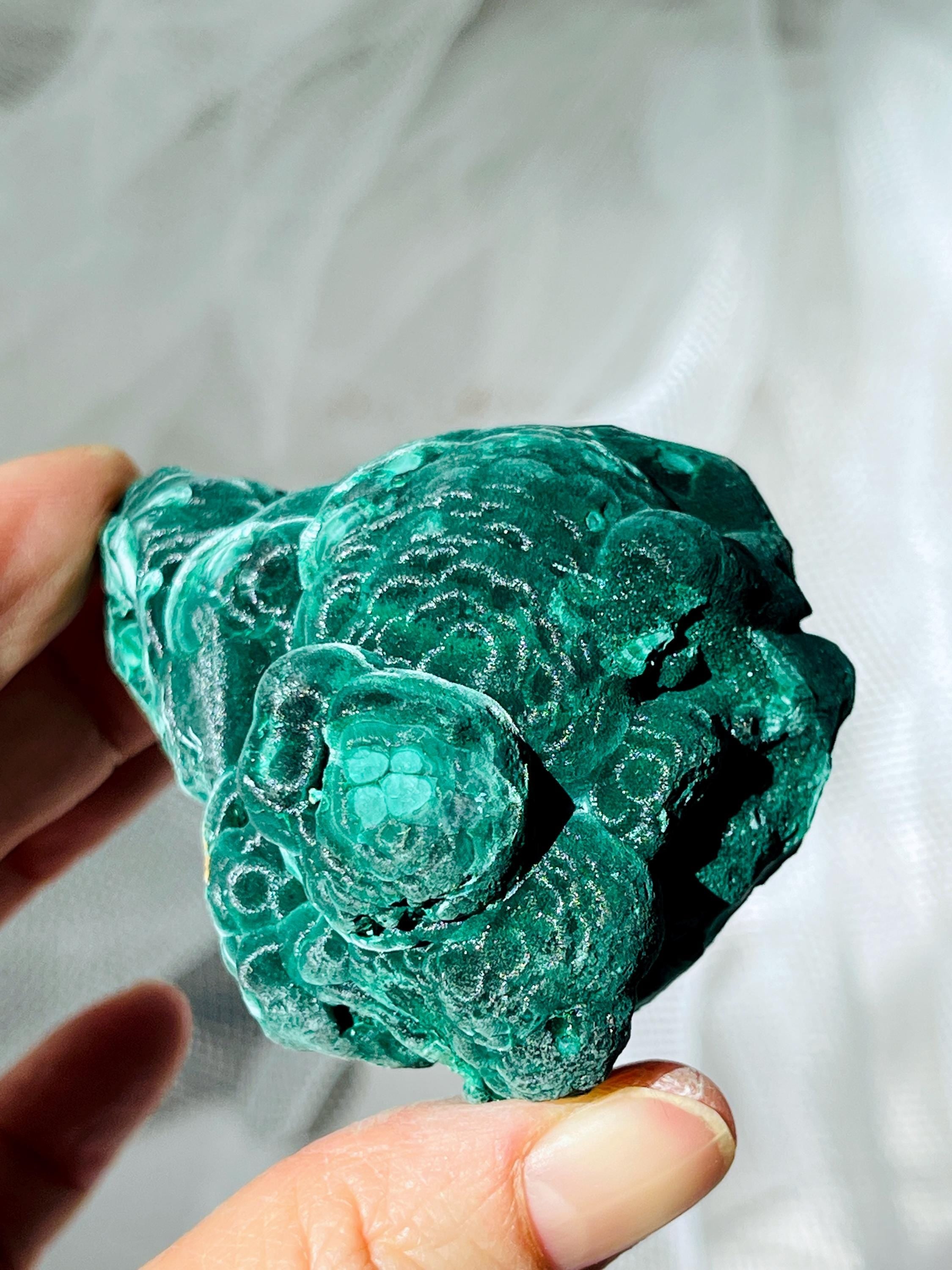 Rare Malachite Specimen, Velvet Cat Eye Malachite, Raw Malachite Crystal, Unique Crystal Gift, Healing Gemstone, Natural Malachite Stone