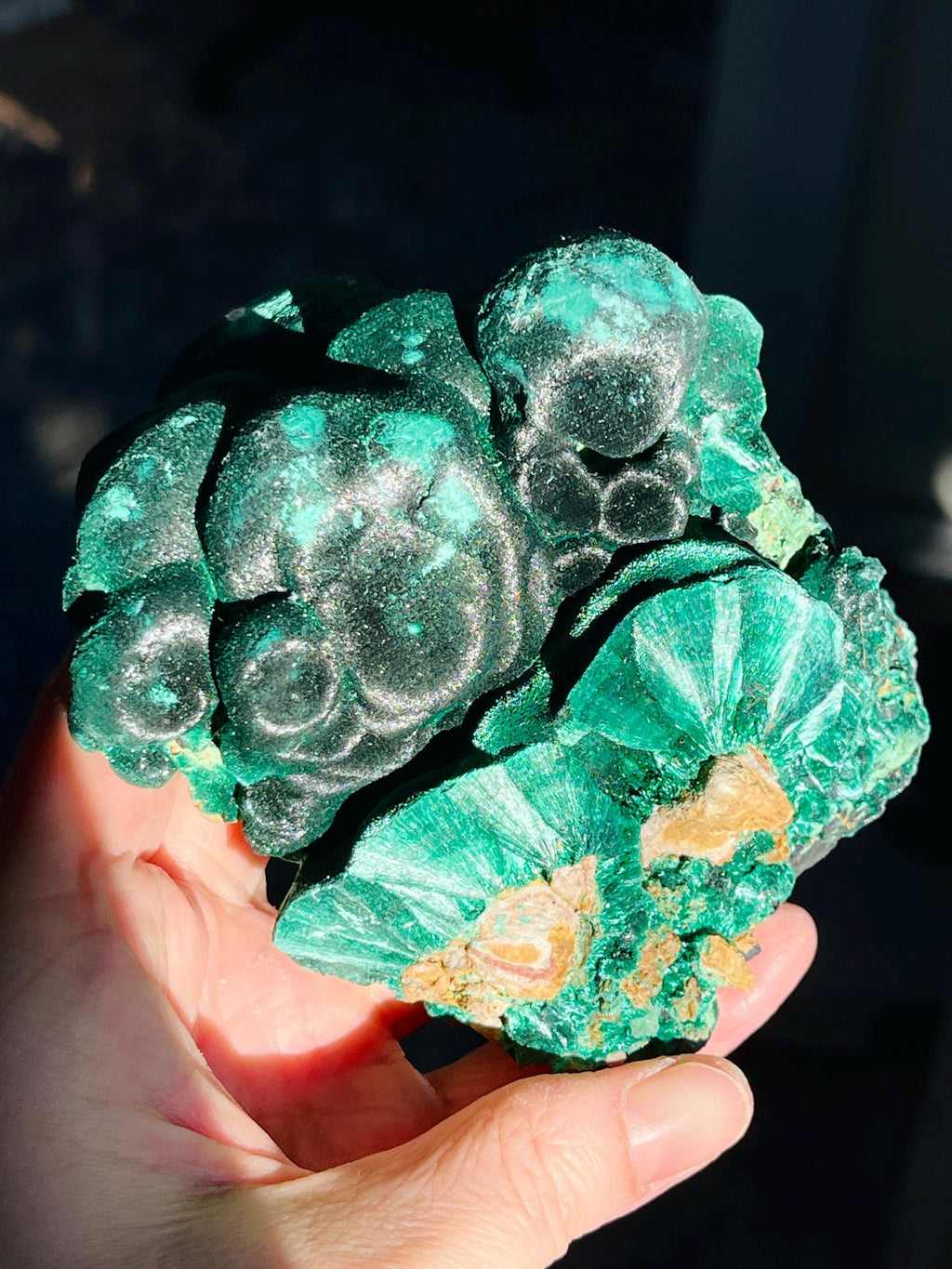 Malachite Specimen, 669g Unique Velvet Cat eye Malachite, Rare Malachite Specimen, Raw Malachite Specimen, Crystal Gift, Unique Gift