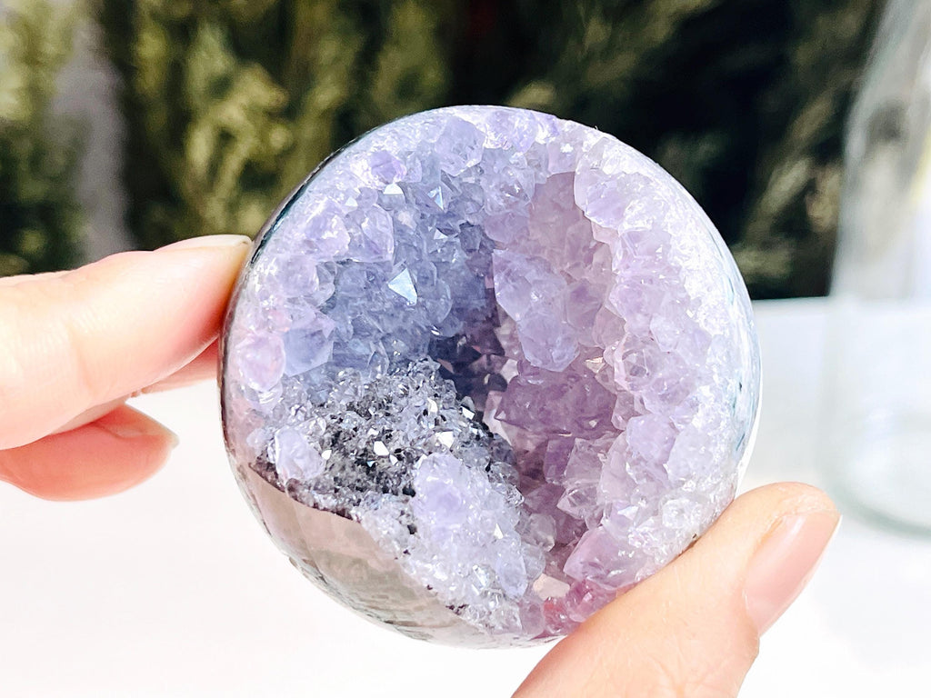 Amethyst Sphere, Druzy Amethyst Sphere, unique gift, Crystal gift, Home Decor