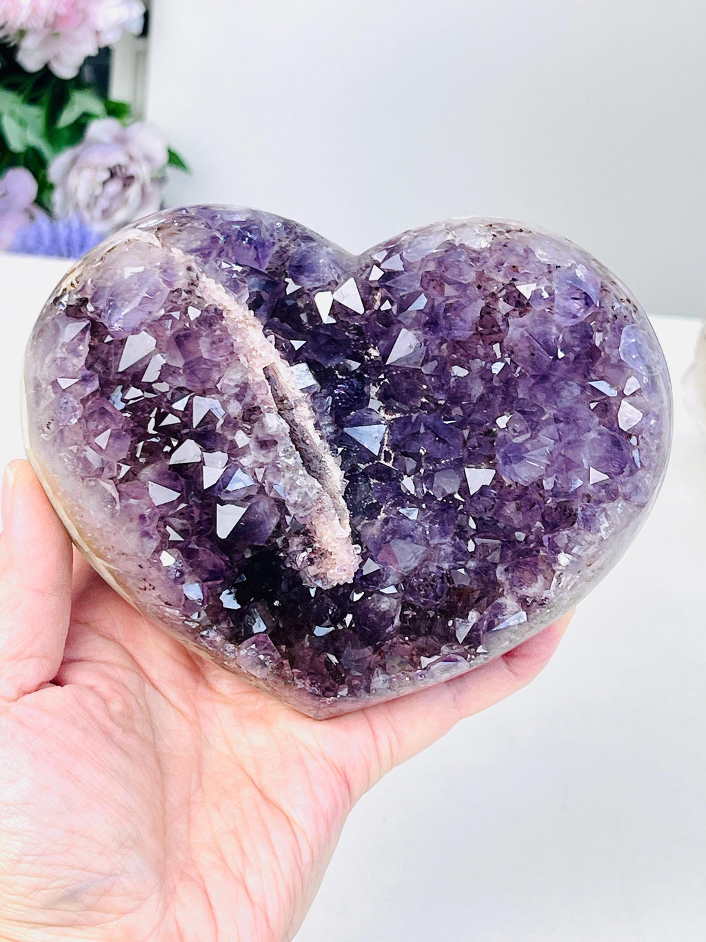 Amethyst Heart, Unique Druzy Amethyst Crystal Heart, High Quality Natural Amethyst Druzy Heart, Crystal Gift, Healing Crystal