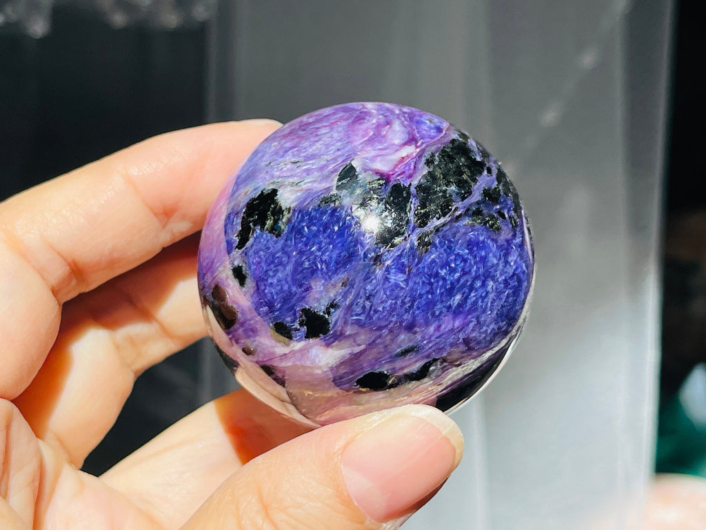 Charoite Sphere, Rare Charoite Crystal Ball, Crystal gift, Unique Gift
