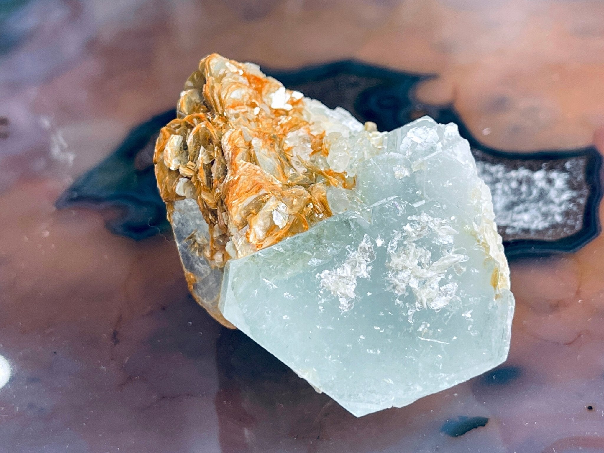 79g Natural Blue Aquamarine Beryl Specimen with Muscovite – Raw Crystal from Skardu, Pakistan - Million Years Crystal