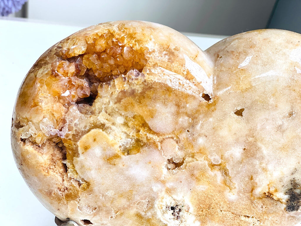 Pink Amethyst Heart, 3kg Statement Pink Amethyst Druzy Heart on Metal Stand, Pink Amethyst Crystal Heart, Crystal Heart, Crystal Gift