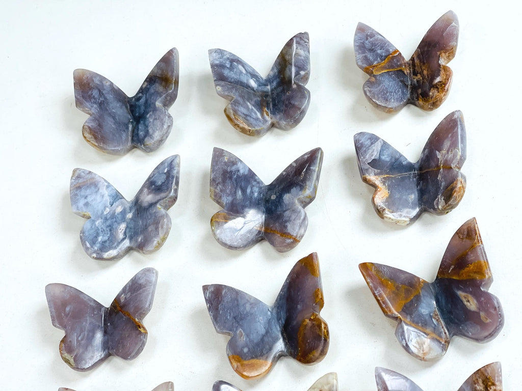 Gemstone Butterfly, Purple Chalcedony 3D butterfly, crystal gift