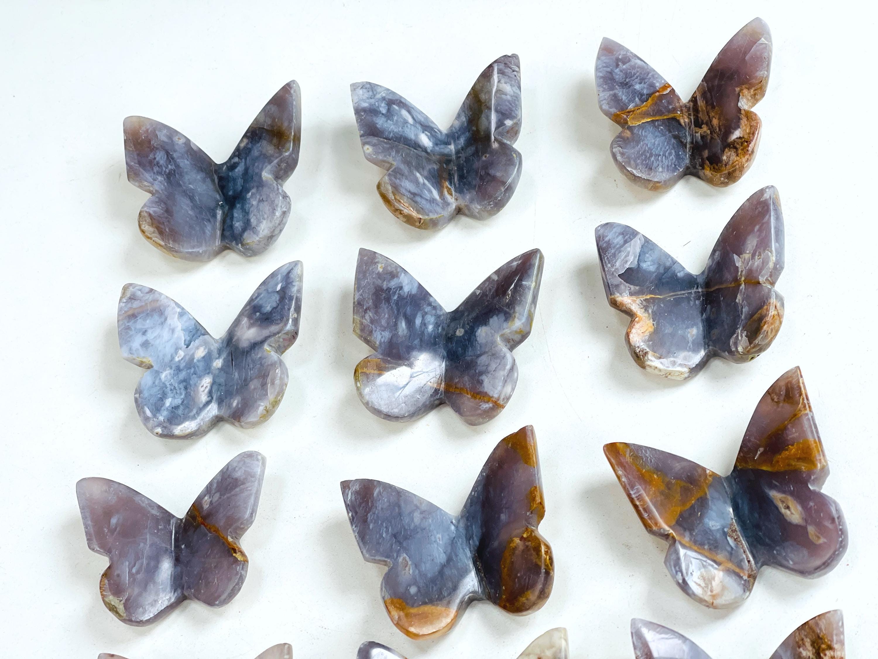 Gemstone Butterfly, Purple Chalcedony 3D butterfly, crystal gift