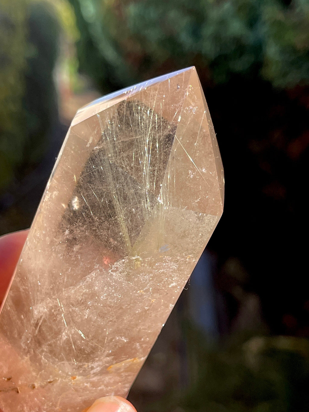 95mm Natural Rutile Quartz Point, Golden Rutile Rutilated Citrine Crystal Tower,  crystal Gift, Rare Crystals