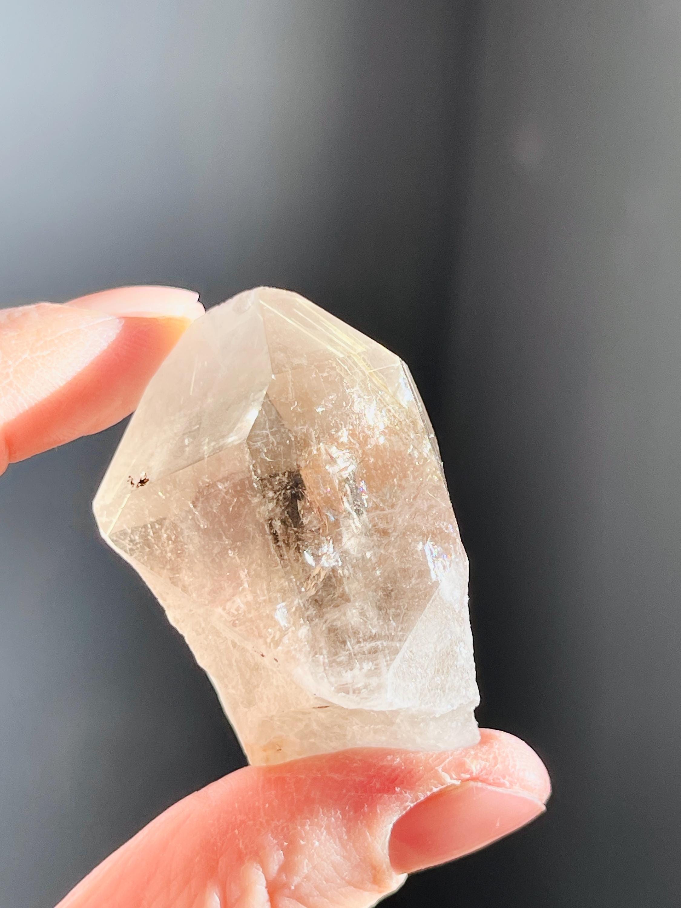 Natural Rutilated Quartz Point, High Clarity Golden Rutile Rutilated Smokey Quartz , Crystal Gift, Rare Crystals, Unique Gift