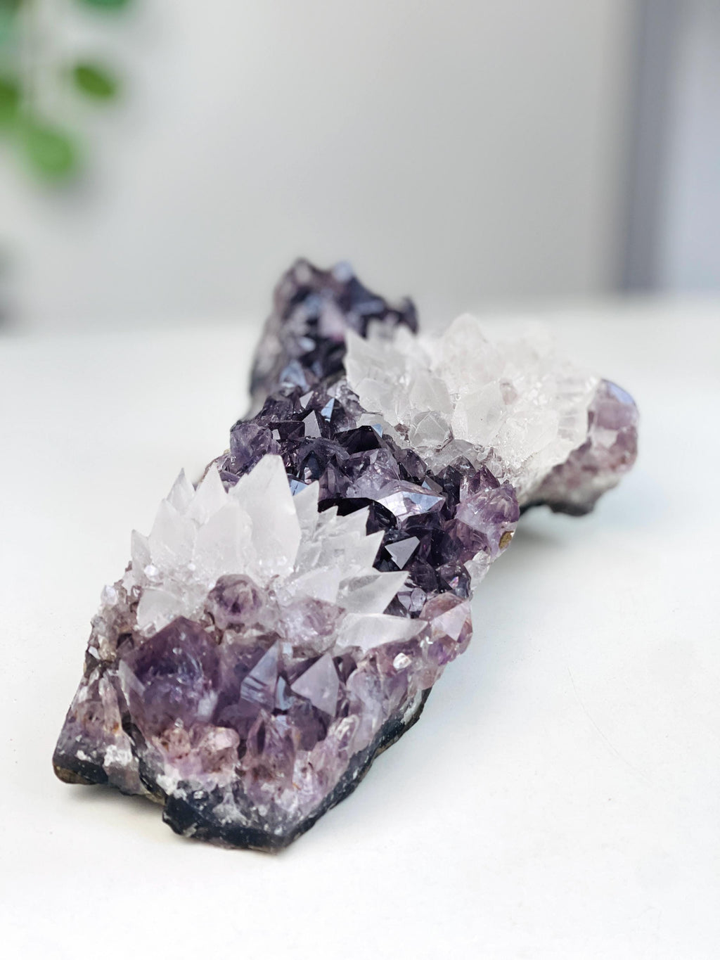 Exquisite Amethyst with Calcite Mineral Specimen, Special Calcite & Amethyst Specimen, Calcite Specimen, Amethyst Mineral Specimen